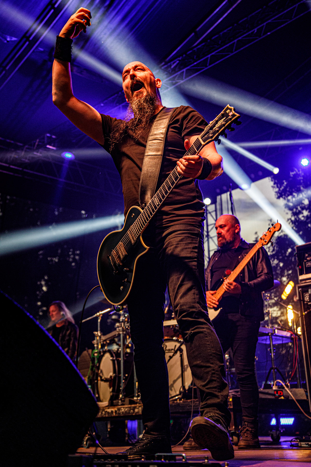 22.07.2022 Paradise Lost - warszawski koncert na letniej scenie klubu Progresja.Knock Out Production, Nuclear Blast, n/z Nick Holmes – wokal,n/z Gregor Mackintosh – gitara prowadząca,n/z Aaron Aedy – gitara rytmiczna,n/z Steve Edmondson – gitara basowa,n/z Waltteri Vayrynen – perkusja,Produkcja Knock Out Productions,Fot. Andrzej Wasilkiewicz/Reporter