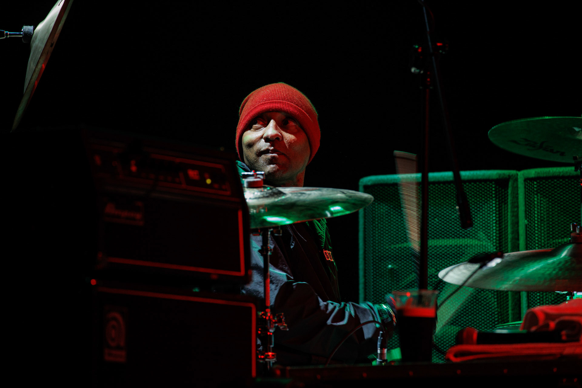 30.11.2021 koncert Dog Eat Dog - USA - hardcore, punkrock, rap, metal, hip hop, reggae, soul, funk,n/z Brandon Finley (drums), koncert Warszawa, Progresja 25 lat albumu Play Games -  Dog Eat Dog.fot. Andrzej Wasilkiewicz/Reporter