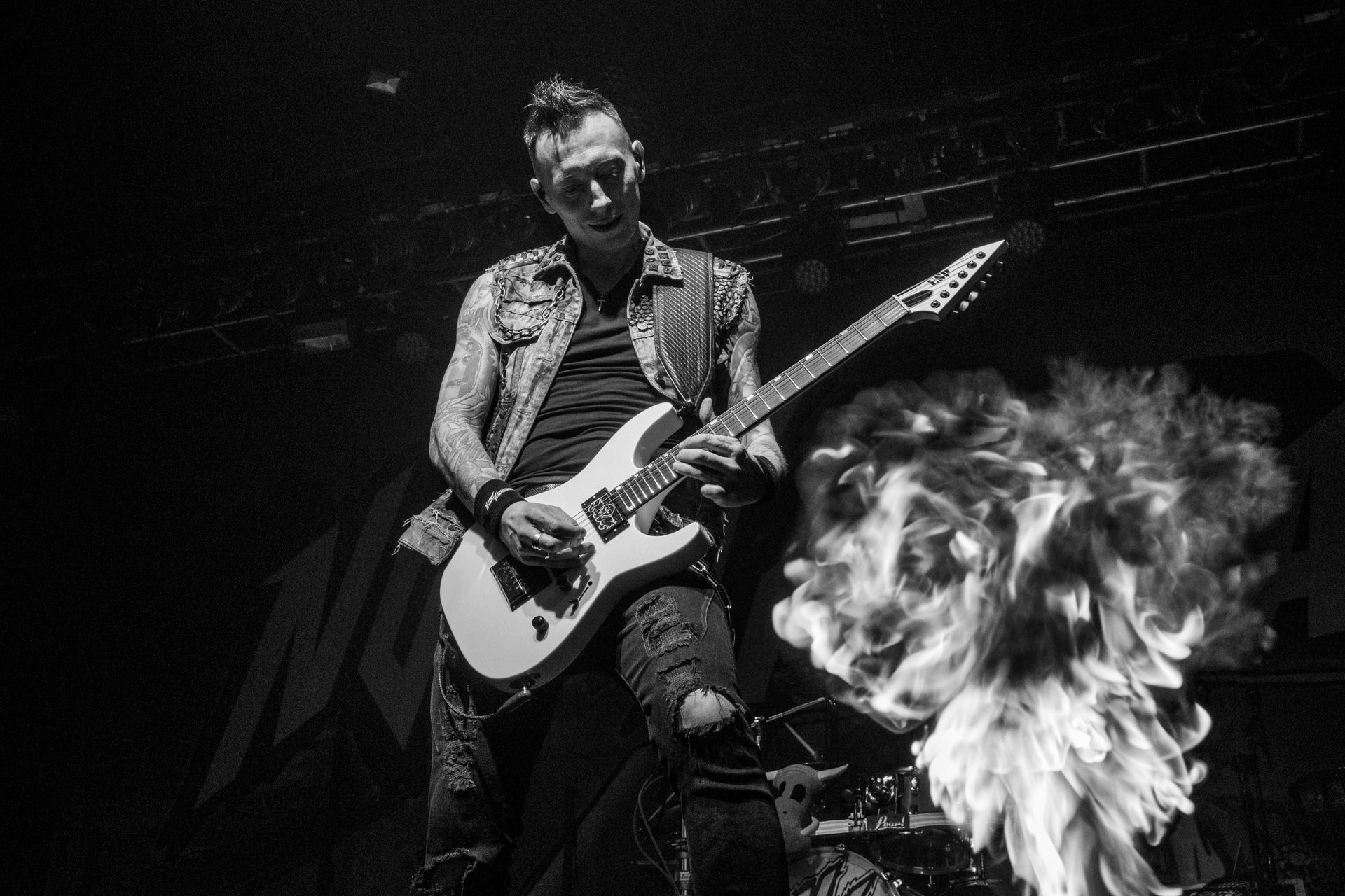 18.12.2021 Nocny Kochanek - Antysylwester Antyradia,18 lat klubu Progresja,Nocny Kochanek - koncert Warszawa,Progresja, Zdrajcy Metalu, klasyczny heavy metal, Alter Ego, Night Mistress.n/z Arkadiusz Majstrak – gitara, Fot. Andrzej Wasilkiewicz/Reporter