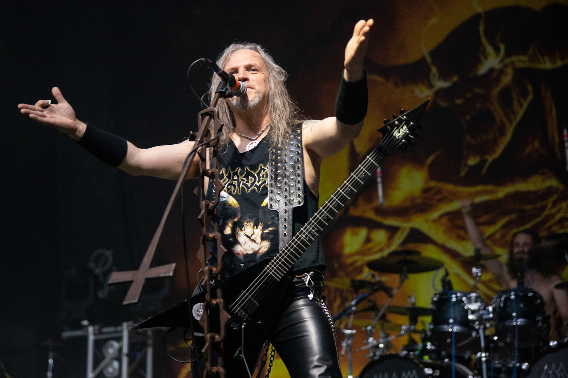 Legendy Metalu Vader - Death Metal - koncert Legendy Metalu w warszawskiej Progresji, 
Peter: Guitar + Vocals
Pajak: Guitar
Hal: Bass
James: Drums
fot. Andrzej kaziq Wasilkiewicz/Reporter