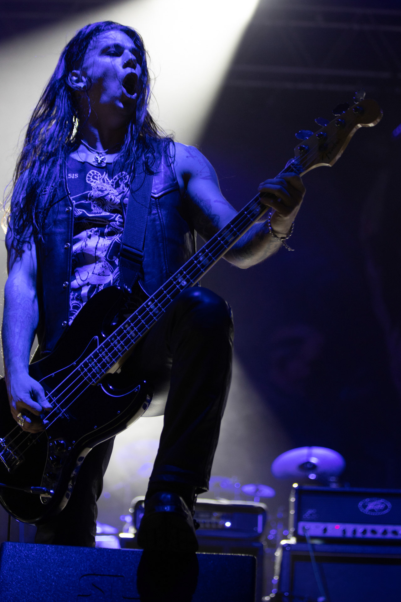 24.09.2021 koncert Rotting Christ, Warszawa, Progresja. N/z Kostas "Spades" Heliotis - gitara basowa, fot. Andrzej Wasilkiewicz/REPORTER