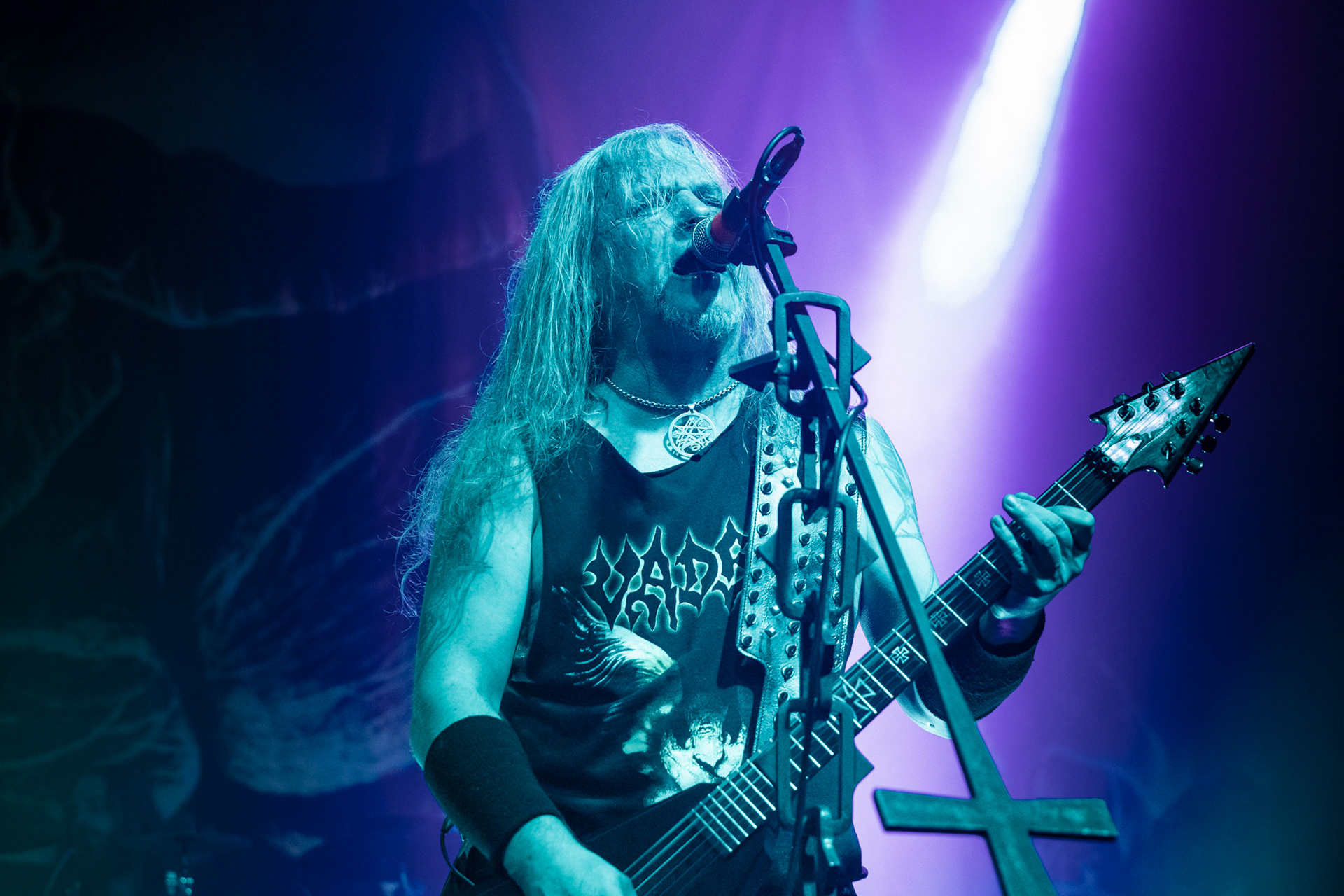 Legendy Metalu Vader - Death Metal - koncert Legendy Metalu w warszawskiej Progresji, 
Peter: Guitar + Vocals
Pajak: Guitar
Hal: Bass
James: Drums
fot. Andrzej kaziq Wasilkiewicz/Reporter