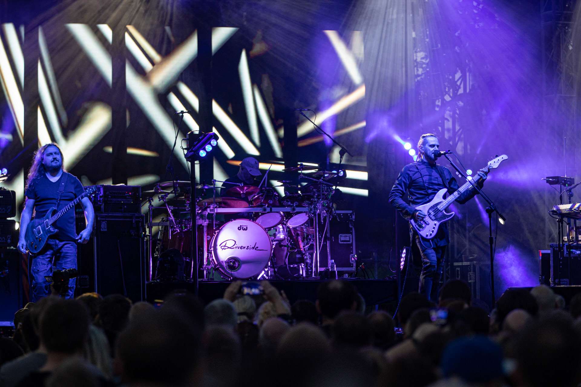 21.08.2021 koncert Riverside 20 lecie w Warszawie,Letnia scena Progresji, Gramy do Woli.n/z Mariusz Duda – bass, wokal,n/z Piotr Kozieradzki – perkusja,n/z Michal Lapaj – instrumenty klawiszowe, wokal,n/z Maciej Meller - gitara,Fot. Andrzej Wasilkiewicz/Reporter