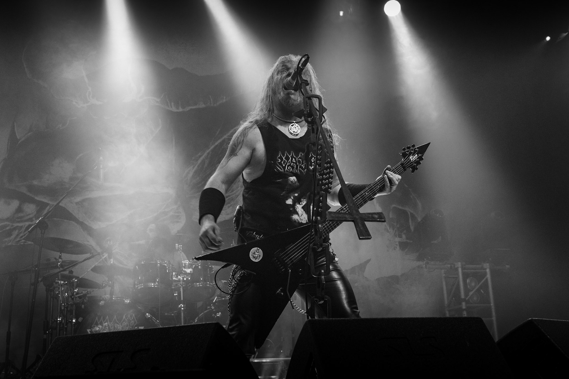 Legendy Metalu Vader - Death Metal - koncert Legendy Metalu w warszawskiej Progresji, 
Peter: Guitar + Vocals
Pajak: Guitar
Hal: Bass
James: Drums
fot. Andrzej kaziq Wasilkiewicz/Reporter