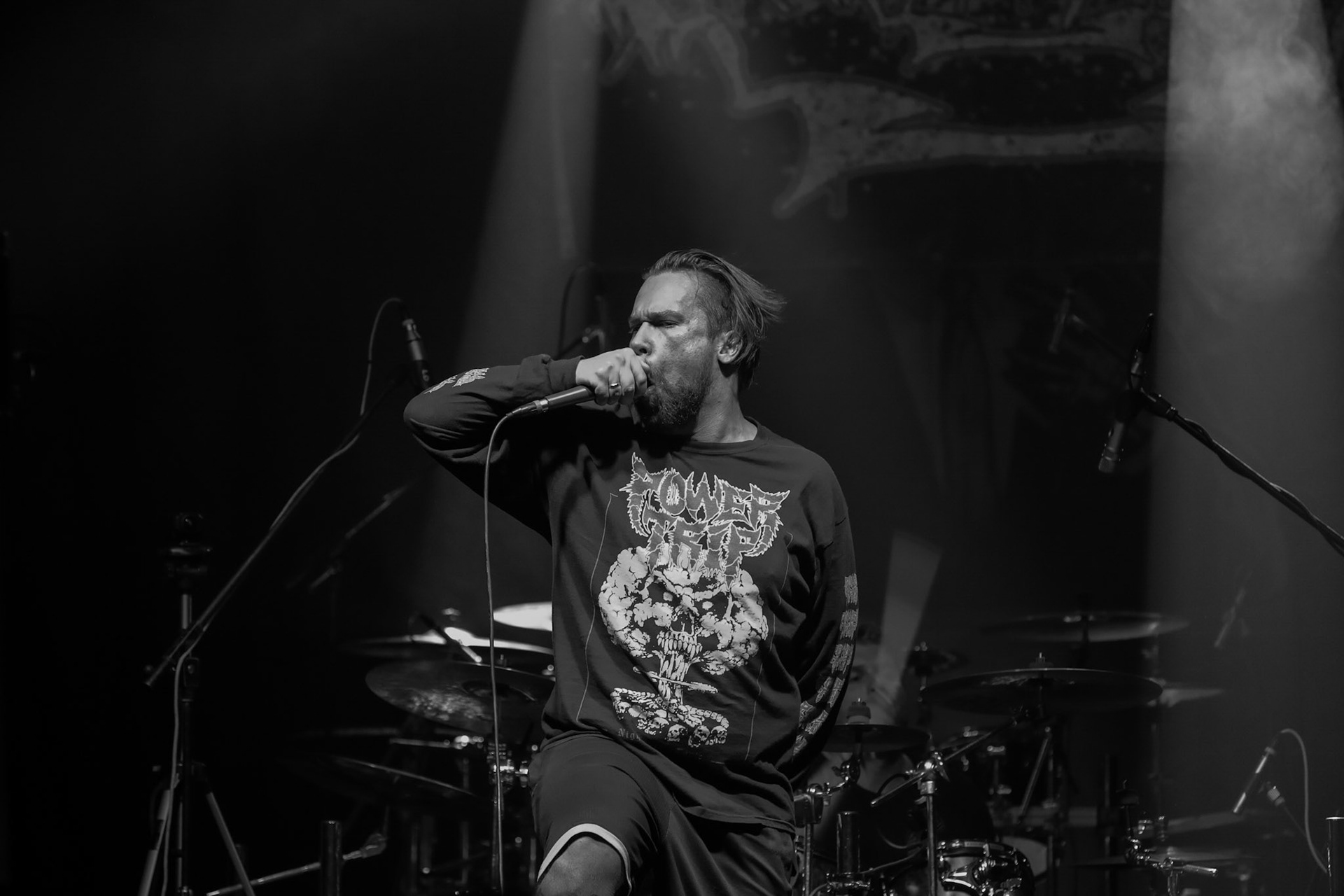 30.11.2018 Knock Out Tour 2018 - Warszawa Progresja - DROWN MY DAY deathcore, metalcore, death metal, 

Maciek "Groov" Korczak wokal, 
Arkadiusz Antosz gitara basowa, 
Sergiusz Smolnicki gitara, 
Sławomir Wojtas gitara, 
Kuba Homik perkusja, fot. Andrzej Wasilkiewicz/Reporter