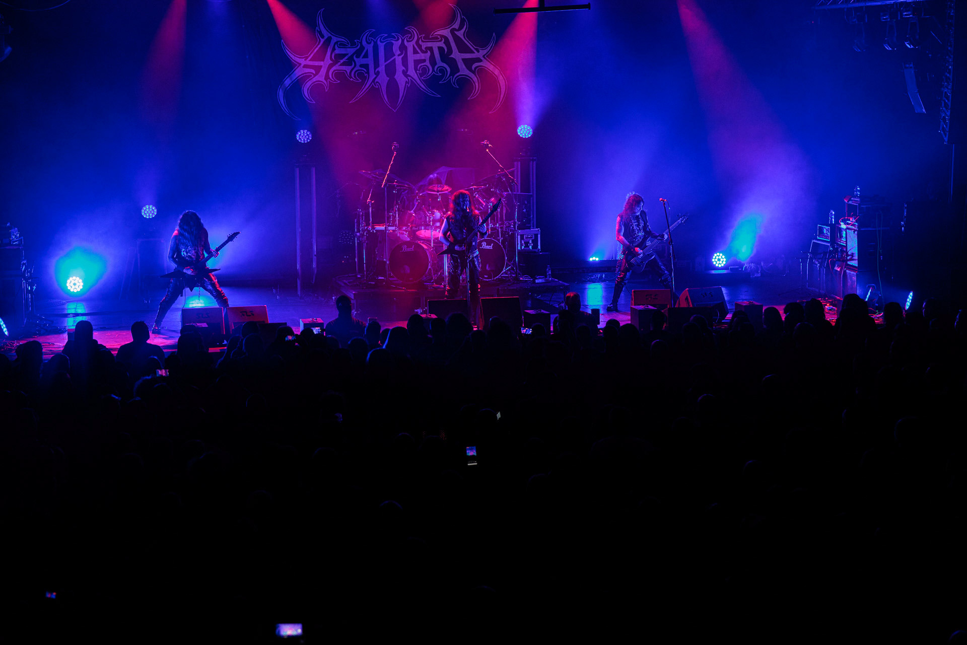 18.02.2022r - Azarath - jako gosc specjalny na warszawskim koncercie Vader w Progresji.n/z Marcin Skullripper – wokal, gitara, n/z Bartlomiej Bart Szudek – gitara, n/z Piotr P. Ostrowski – gitara basowa, n/z Zbigniew Inferno Prominski – perkusja, Left Hand Sounds, Knock Out Productions, Massive Music,fot. Andrzej Wasilkiewicz/Reporter