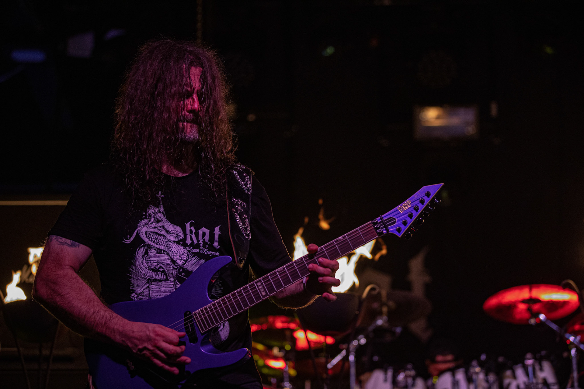 12.09.2021 - KAT i Roman Kostrzewski - koncert "Do zobaczenia w piekle" Wroclaw, Centrum Koncertowe A2.  Krzysztof Pistelok – gitara,fot. Andrzej kaziq Wasilkiewicz