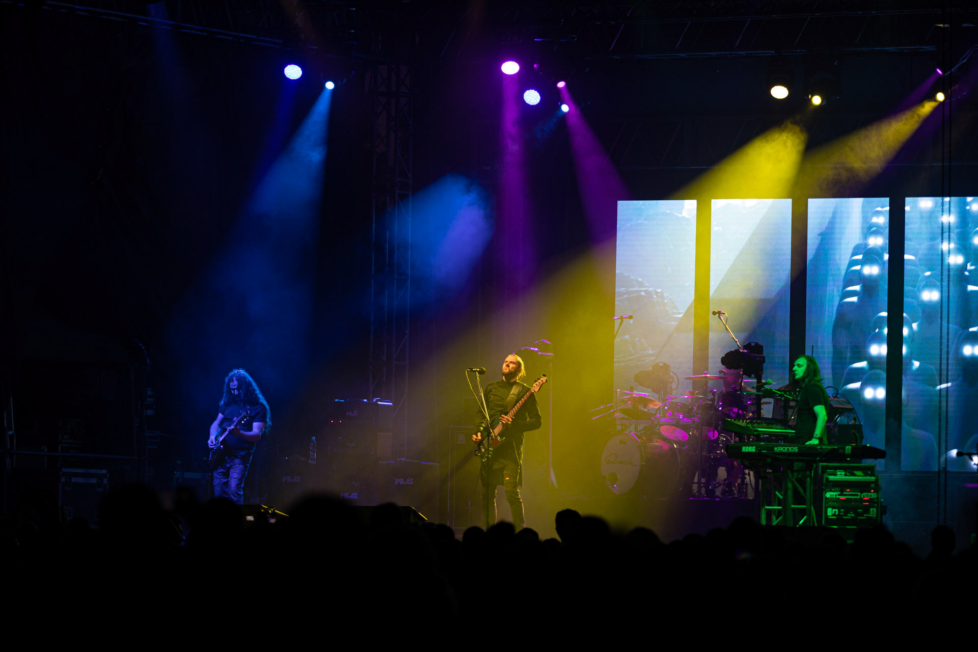 21.08.2021 koncert Riverside 20 lecie w Warszawie,Letnia scena Progresji, Gramy do Woli.n/z Mariusz Duda – bass, wokal,n/z Piotr Kozieradzki – perkusja,n/z Michal Lapaj – instrumenty klawiszowe, wokal,n/z Maciej Meller - gitara,Fot. Andrzej Wasilkiewicz/Reporter