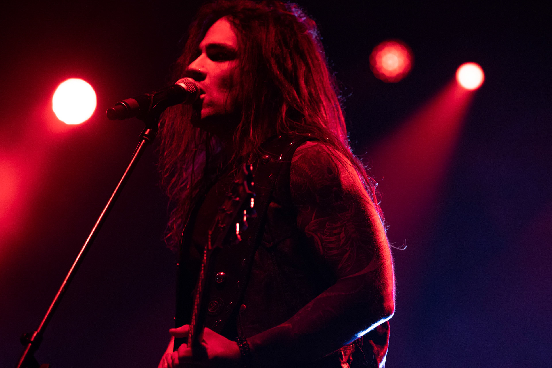 24.09.2021 koncert Rotting Christ, Warszawa, Progresja. N/z  Kostis Foukarakis fot. Andrzej Wasilkiewicz/REPORTER