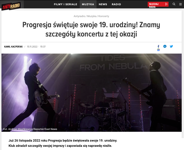 Progresja 19 urodziny - koncert Tides From Nebula 