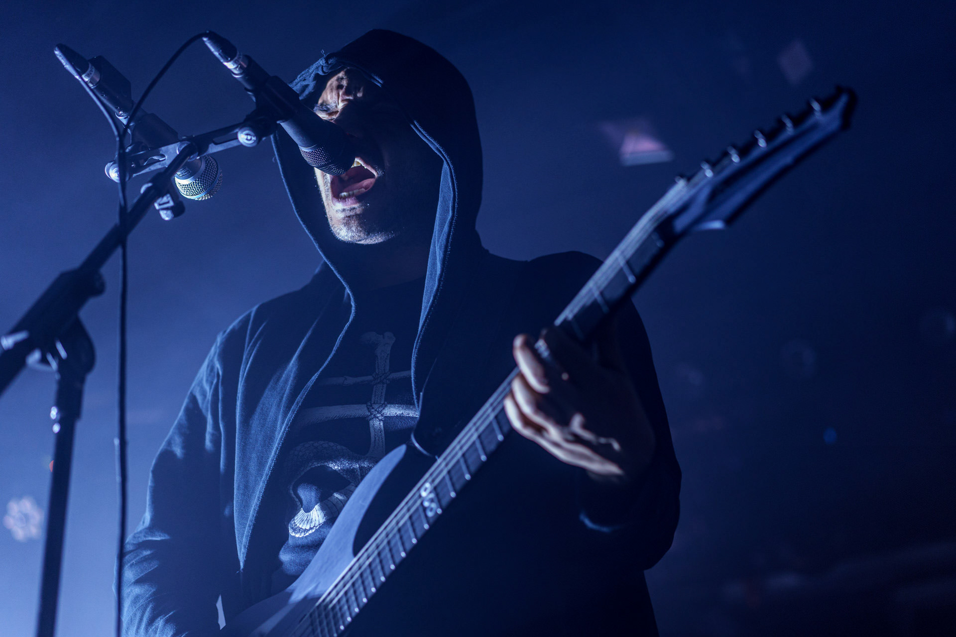 6.12.2022 Zeal &amp; Ardor - Warszawa.Szwajcarski industrial metal, blackgaze, awant-garde, afroamerykanski spirytualizmu z black metalem,n/z Manuel Gagneux - wokal, gitara,Knock Out Productions,Klub Proxima,Fot. Andrzej Wasilkiewicz/Reporter