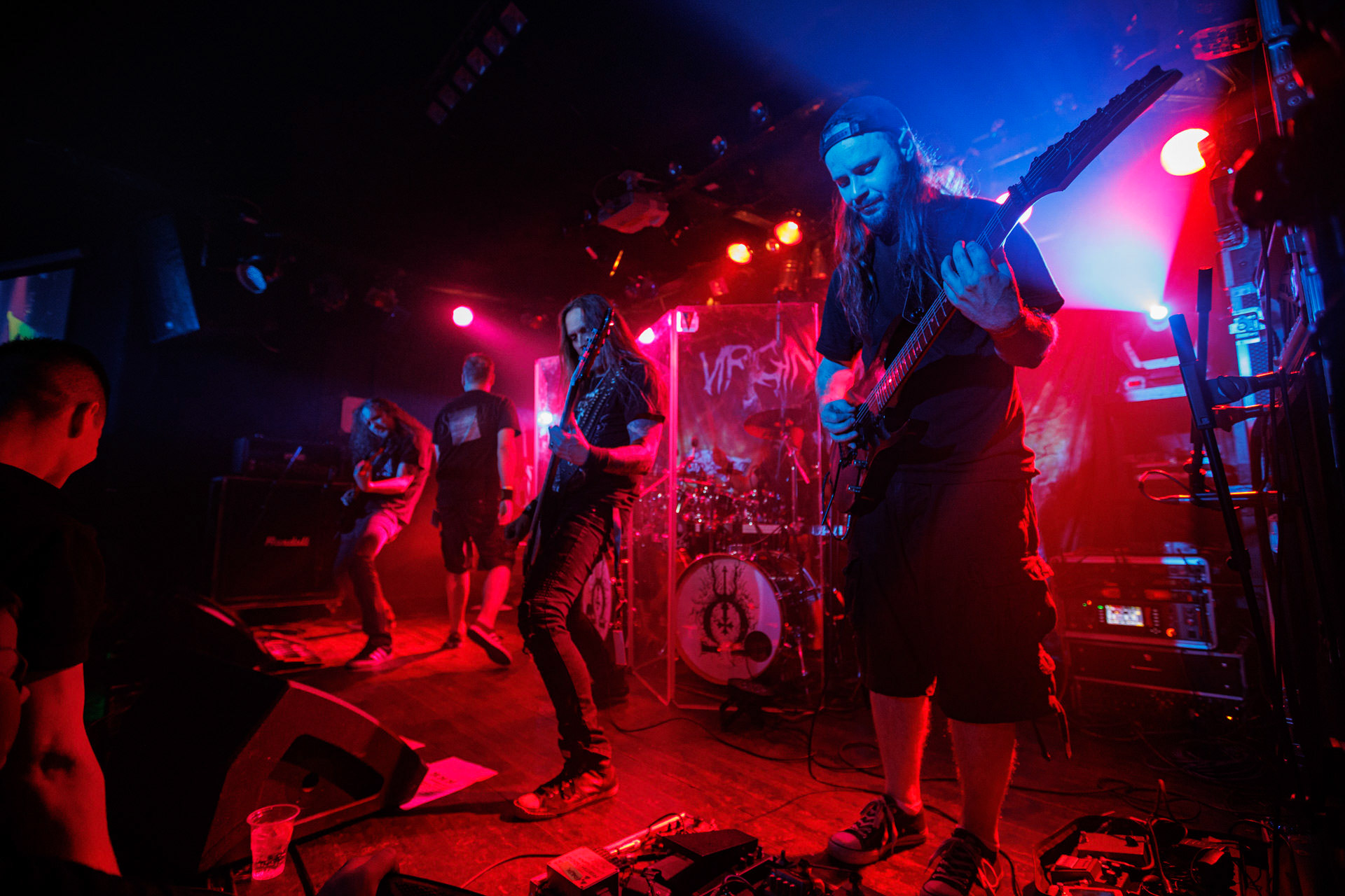 18.03.2022 VIRGIN SNATCH - INFERNALIS RESURGENTIS - Warszawski koncert zespolu VIRGIN SNATCH,thrash metal, death metal,n/z Lukasz "Zielony" Zielinski wokal,n/z Grzegorz "Grysik" Bryla  gitara, n/z Pawel Pasek - gitara, n/z Piotr "Aniol" Wacisz  gitara basowa, n/z Pawel Pawulon Jaroszewicz - perkusja,fot. Andrzej Wasilkiewicz/Reporter