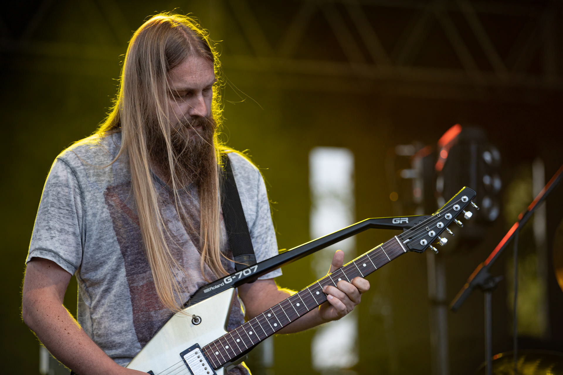 21.08.2021 koncert Collage w Warszawie,Letnia scena Progresji, Gramy do Woli.n/z Michal Kirmuc – gitara,Fot. Andrzej Wasilkiewicz/Reporter