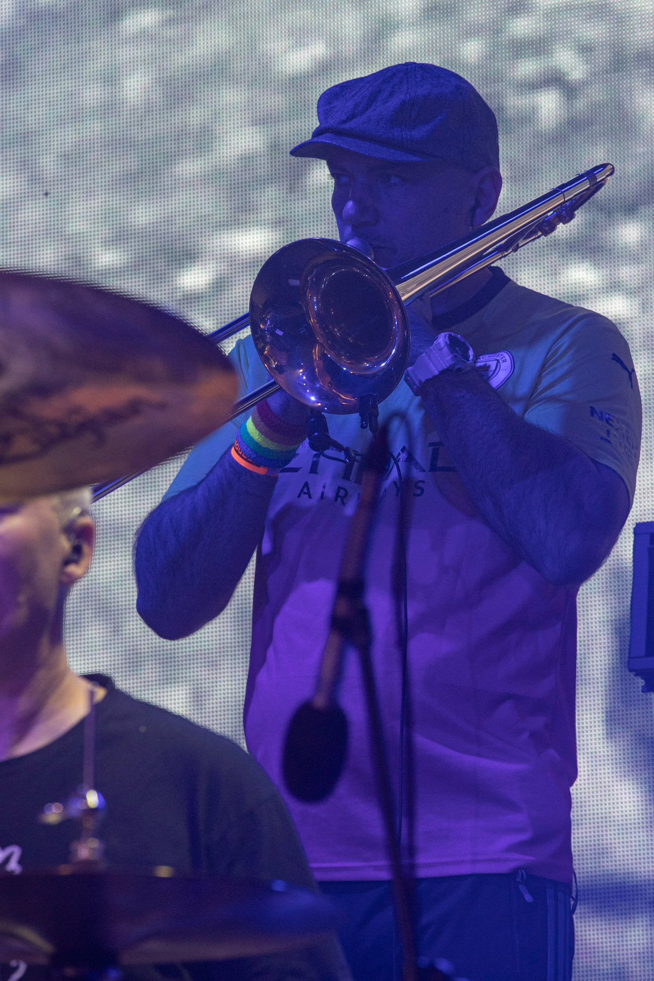 KULT - koncert Pomaranczowa Trasa 2021 - Warszawa Stodoła. 29 pazdziernika 2021. Jarosław Wazny puzon,Rock, rock progresywny, rock alternatywny, punk, nowa fala, polski rock.fot. Andrzej kaziq Wasilkiewicz/Reporter