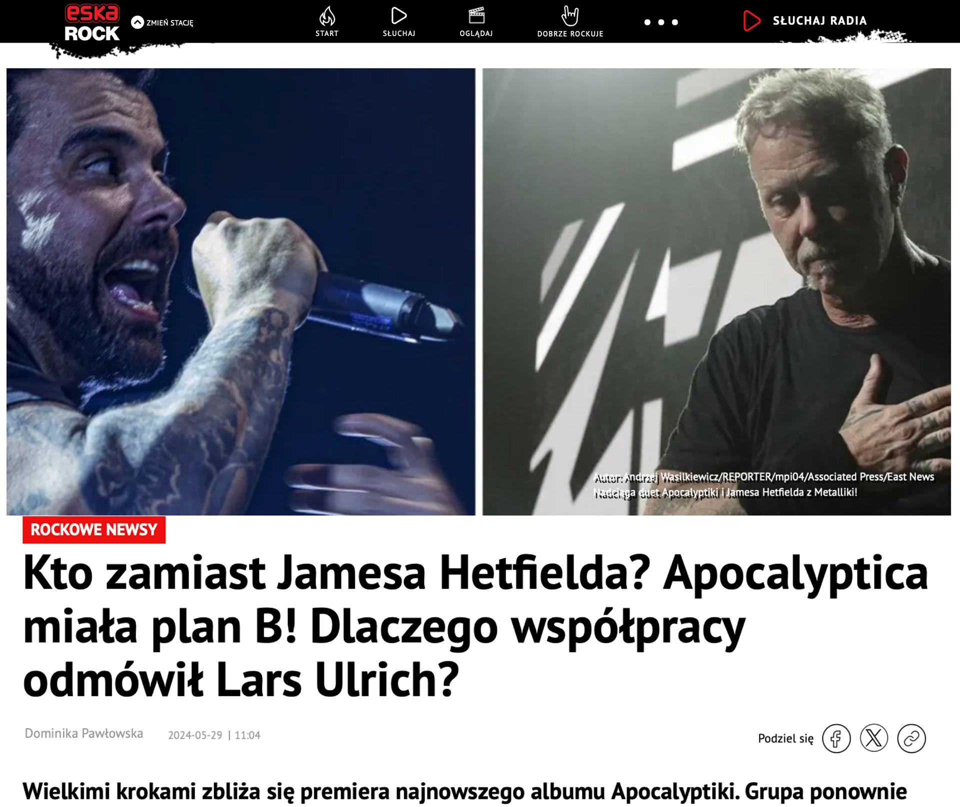 Kto zamiast Jamesa Hetfielda? Apocalyptica miała plan B! Dlaczego współpracy odmówił Lars Ulrich?