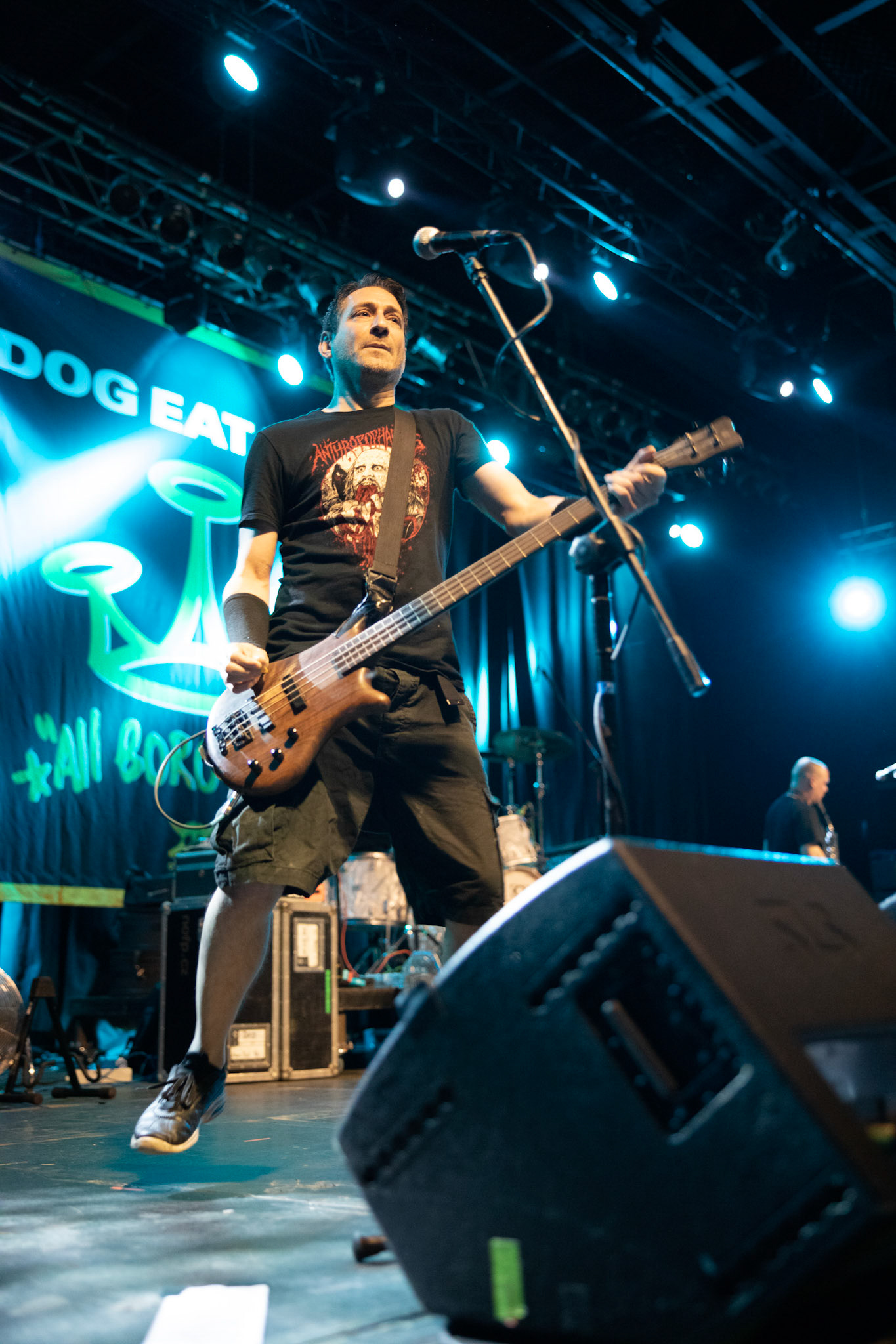 Dog Eat Dog - USA - hardcore, punkrock, rap, metal, hip hop,reggae, soul, funk,
Dave Neabore (bass), 
John Connor (vocals), 
Brandon Finley (drums) 
Roger Hämmerli (guitar)
Bozez (sax & beer)
koncert w Warszawskiej Progresji w ramach trasy 25 lat All Boro Kings zespołu Dog Eat Dog.
fot. Andrzej Wasilkiewicz/Reporter