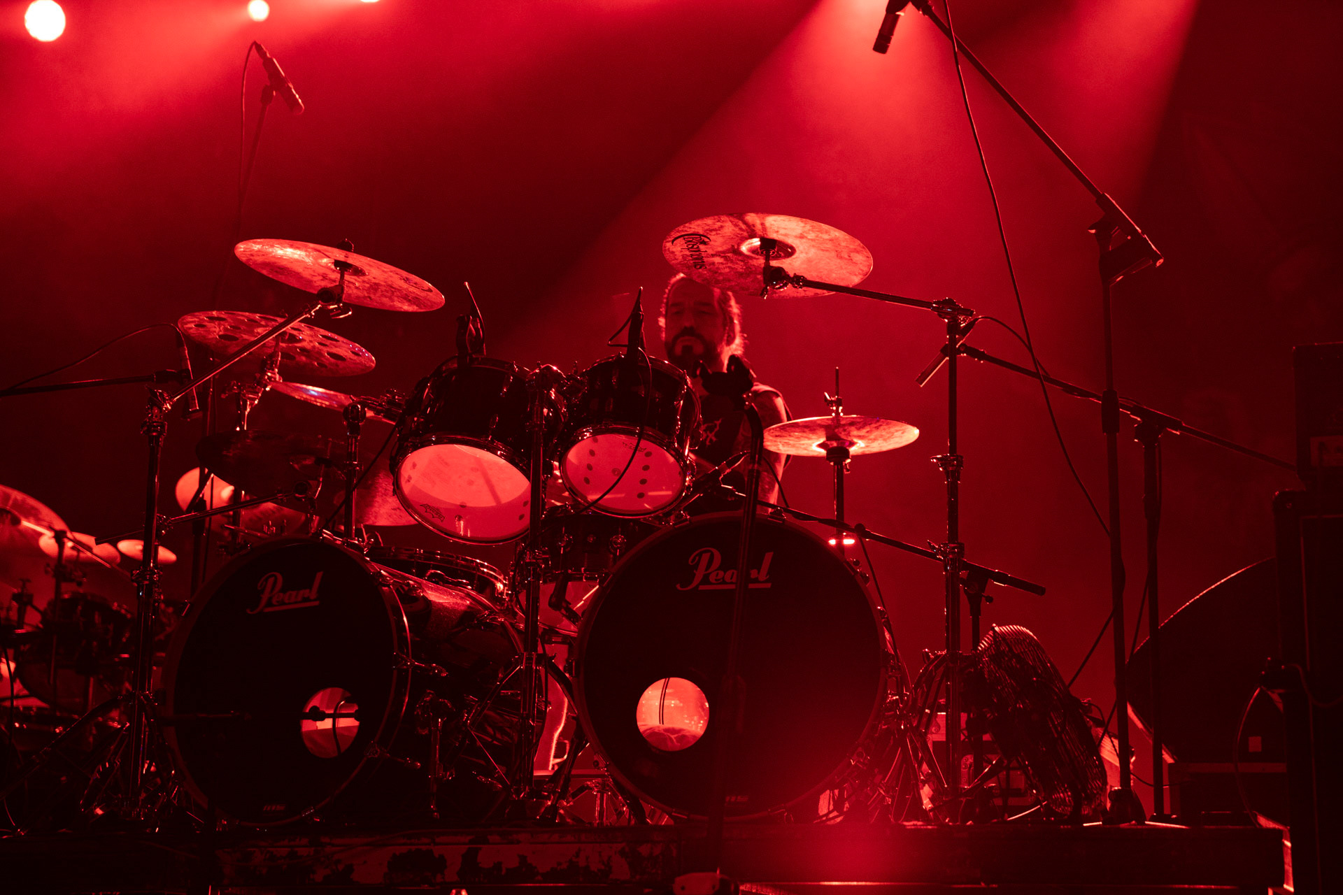 24.09.2021 koncert Rotting Christ, Warszawa, Progresja.N/z Themis Tolis perkusja, fot. Andrzej Wasilkiewicz/REPORTER