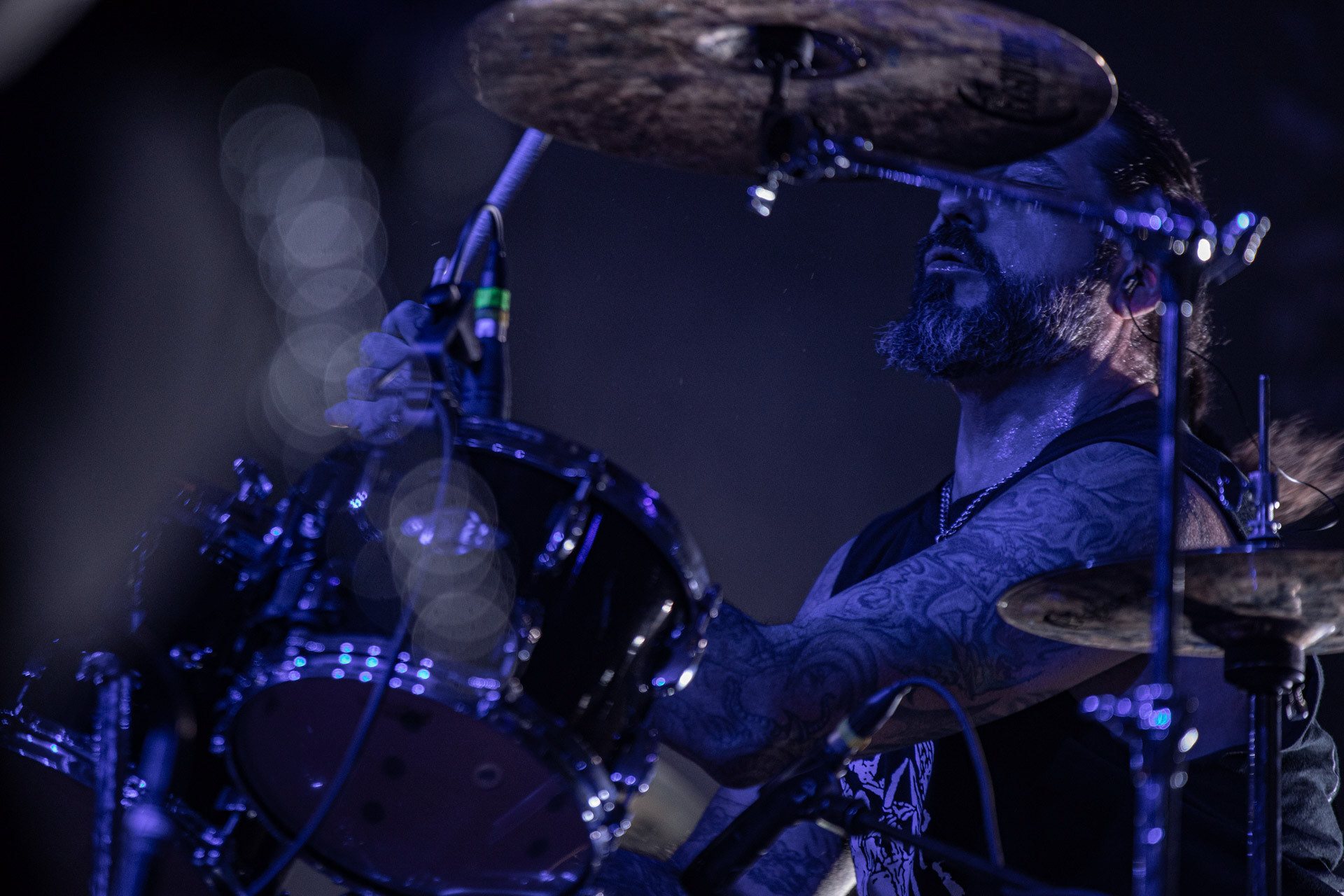 24.09.2021 koncert Rotting Christ, Warszawa, Progresja.N/z Themis Tolis perkusja, fot. Andrzej Wasilkiewicz/REPORTER