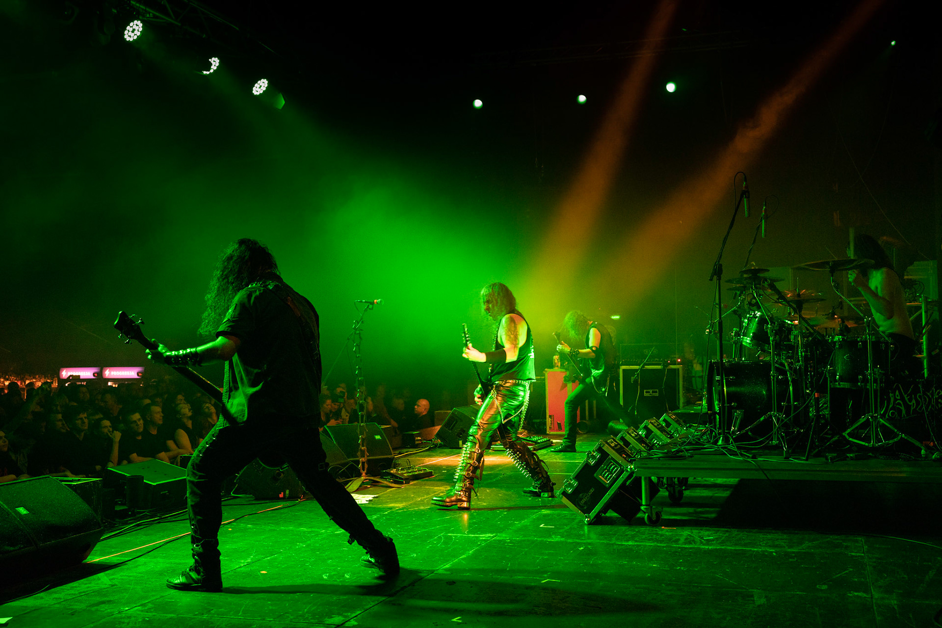 Legendy Metalu Vader - Death Metal - koncert Legendy Metalu w warszawskiej Progresji, 
Peter: Guitar + Vocals
Pajak: Guitar
Hal: Bass
James: Drums
fot. Andrzej kaziq Wasilkiewicz/Reporter