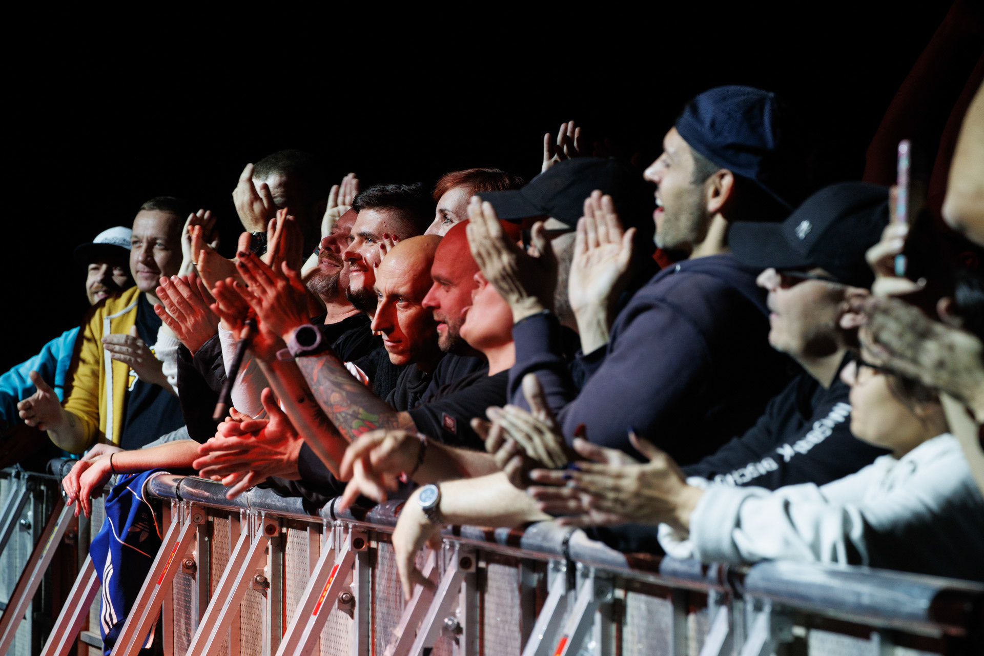 30.11.2021 koncert Dog Eat Dog - USA - hardcore, punkrock, rap, metal, hip hop, reggae, soul, funk,n/z Dave Neabore (bass), n/z John Connor (vocals), n/z Brandon Finley (drums), n/z Roger Hammerli (guitar),n/z Bozez (sax &amp; beer),koncert Warszawa, Progresja 25 lat albumu Play Games -  Dog Eat Dog.fot. Andrzej Wasilkiewicz/Reporter