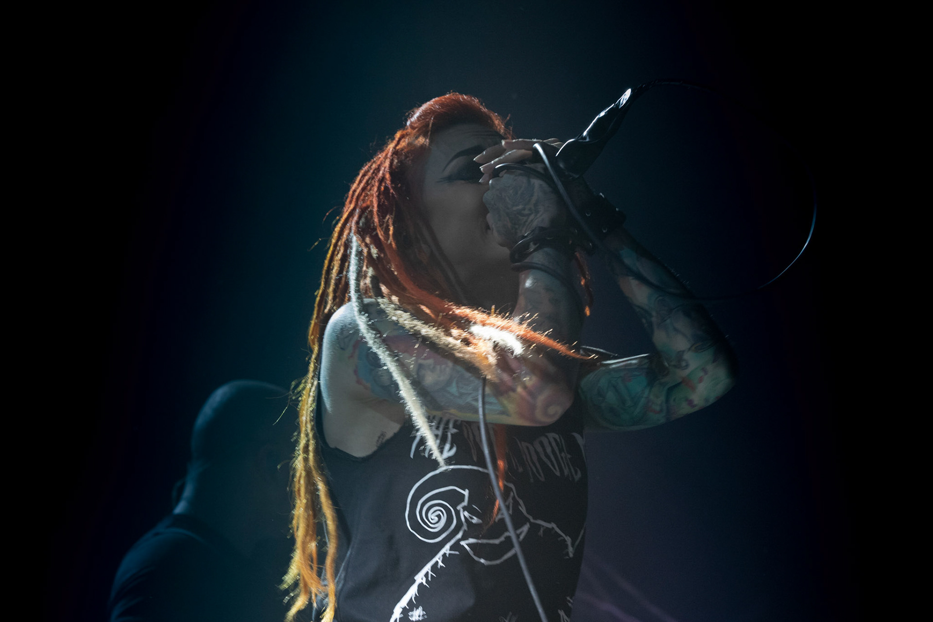 01.03.2019 Infected Rain- koncert warszawska Progresja, Infected Rain Moldovan nu metal, nu metalcore,
Vadim "Vidick" Ozhog - guitars, 
Vladimir Babici - bass, 
Serghei Babici - guitars, 
Eugen Voluta - drums,
Elena "Lena Scissorhands" Cataraga - vocals,