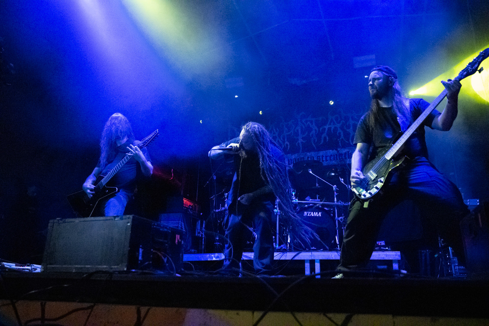 28.08.2021 Decapitated - koncert, Warszawa klub REJS,Lato w Plenerze, Winiary Bookings, Mystic Production, Nuclear Blast,n/z Waclaw Vogg Kieltyka – gitara,n/z Rafal Rasta Piotrowski – wokal, n/z James Stewart - perkusja, n/z Pawel Pasek - bass,Fot. Andrzej Wasilkiewicz/Reporter