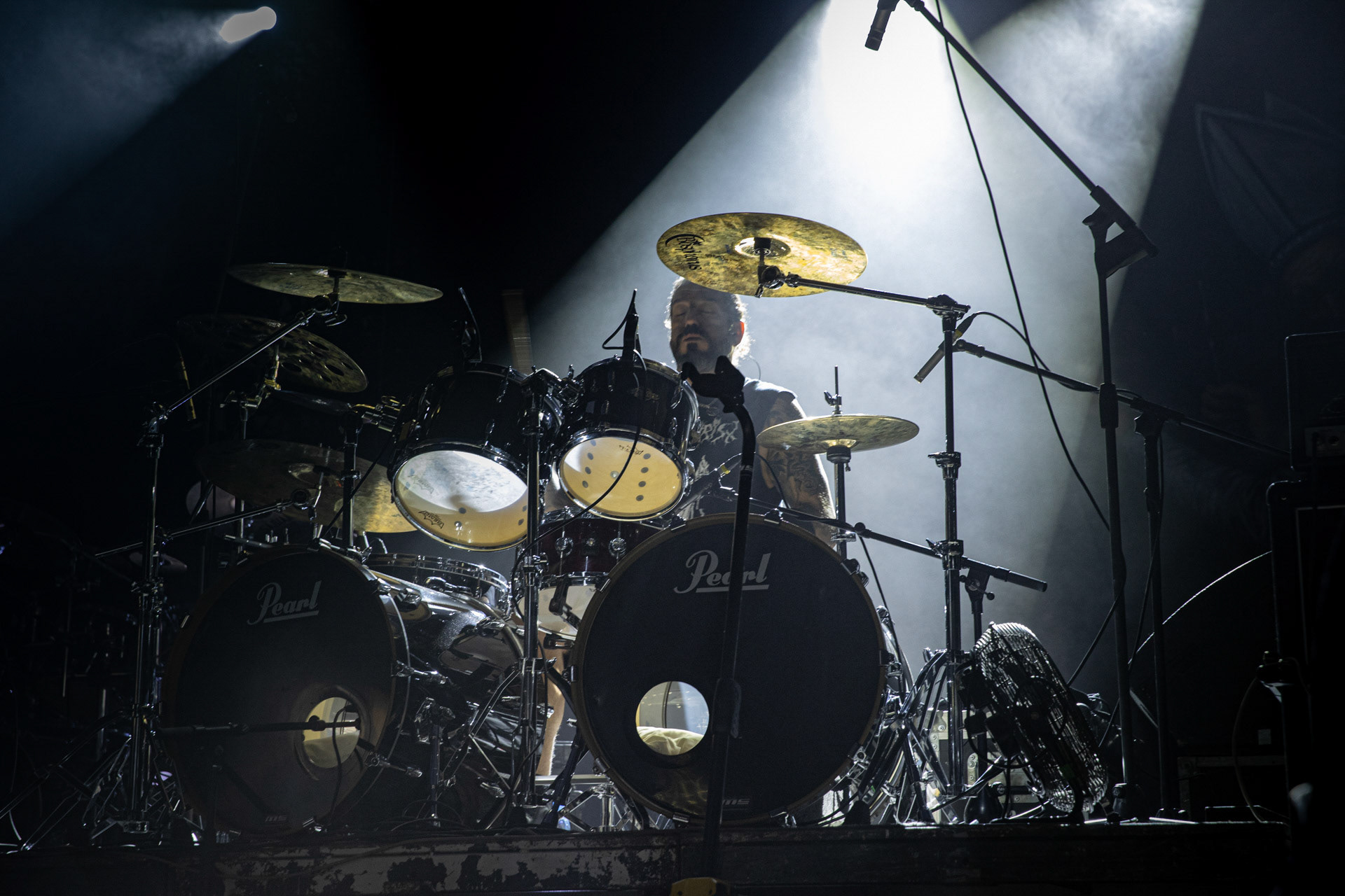 24.09.2021 koncert Rotting Christ, Warszawa, Progresja.N/z Themis Tolis perkusja, fot. Andrzej Wasilkiewicz/REPORTER