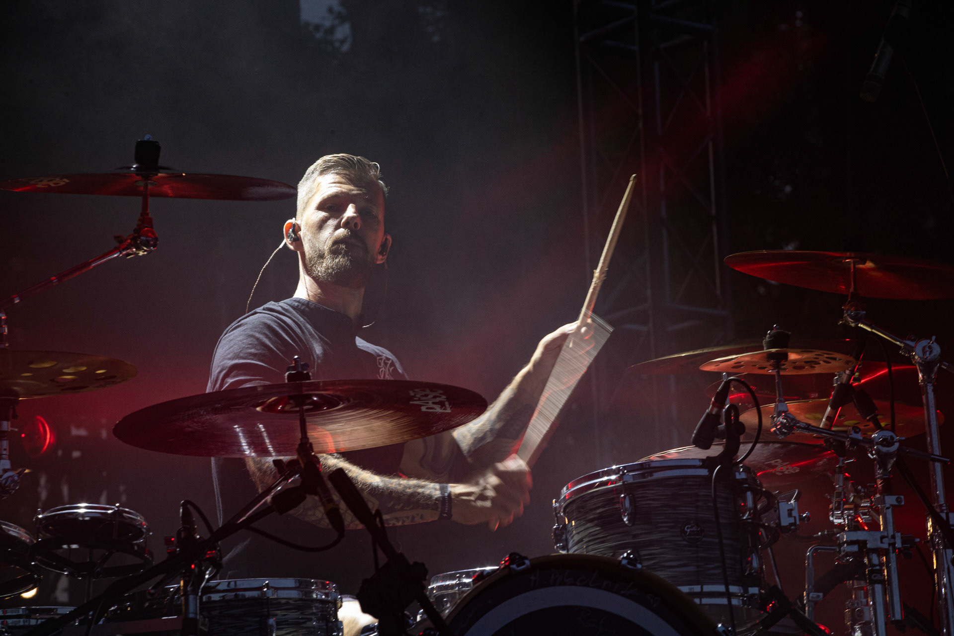 30.07.2021 Agnieszka Chylinska - koncert 25 lat na scenie! Warto bylo szalec. Warszawa Gramy do Woli Progresja.n/z Bartlomiej Szopix Czerniachowski - perkusja.Pop, pop-rock, hardrock, heavy metal,Fot. Andrzej Wasilkiewicz/Reporter