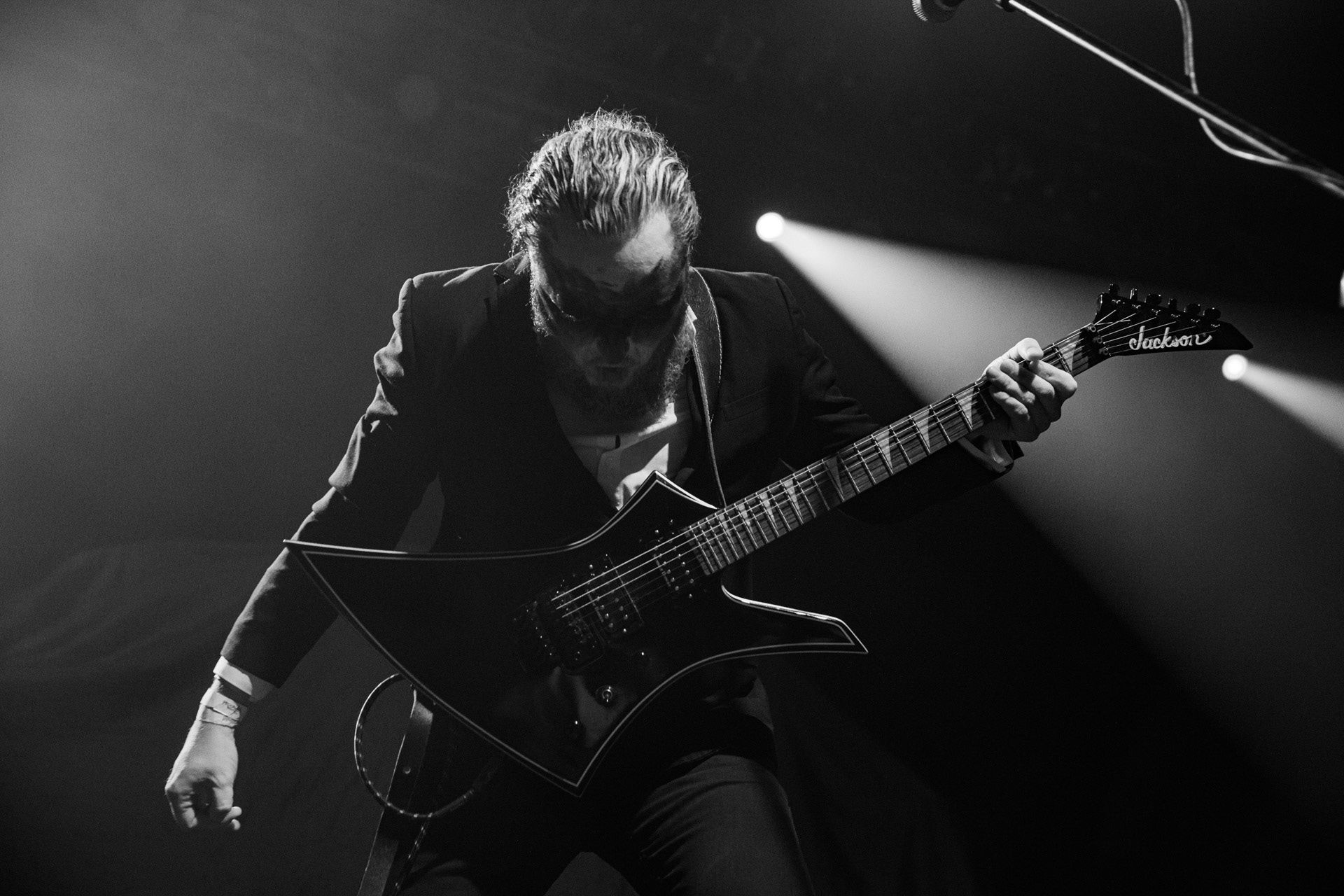 18.12.2021 Masturbator - Antysylwester Antyradia, 18 lat klubu Progresja,n/z Vithor/ growl-git, n/z Raefoth/bas, n/z Czaha/beki, n/z Mayhem/git,metal, blackmetal, thrashmetal, satanic old skull metal, fot. Andrzej Wasilkiewicz/Reporter