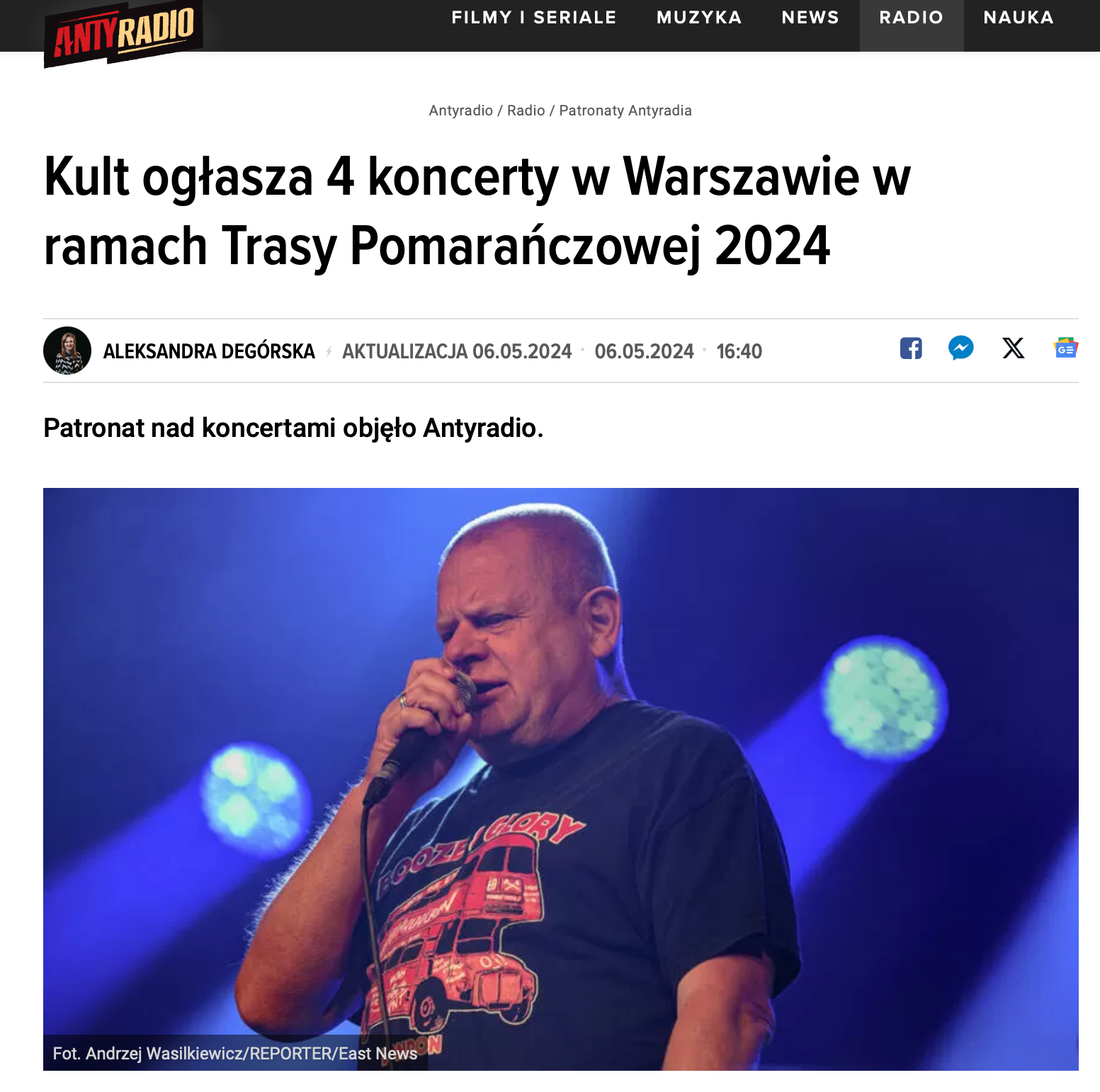 Kult ogłasza 4 koncerty w Warszawie w ramach Trasy Pomarańczowej 2024