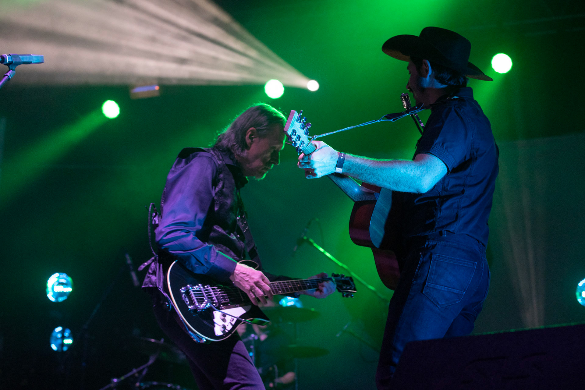 13.08.2021 koncert Me And That Man w Warszawie,Letnia scena Progresji, Gramy do Woli.n/z John Porter - gitara, wokal, n/z Sasha Boole - gitara, wokal,Fot. Andrzej Wasilkiewicz/Reporter