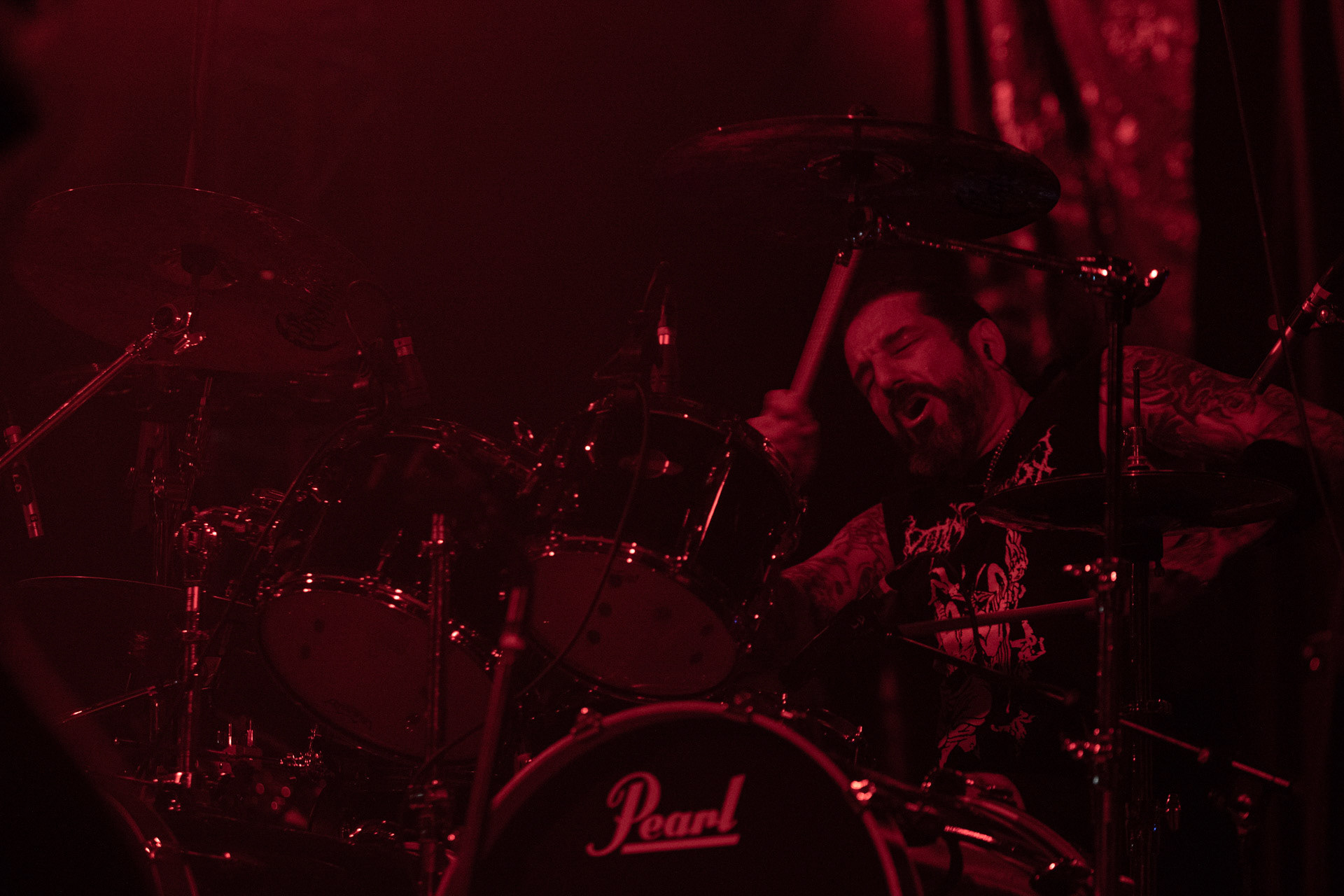 24.09.2021 koncert Rotting Christ, Warszawa, Progresja.N/z Themis Tolis perkusja, fot. Andrzej Wasilkiewicz/REPORTER