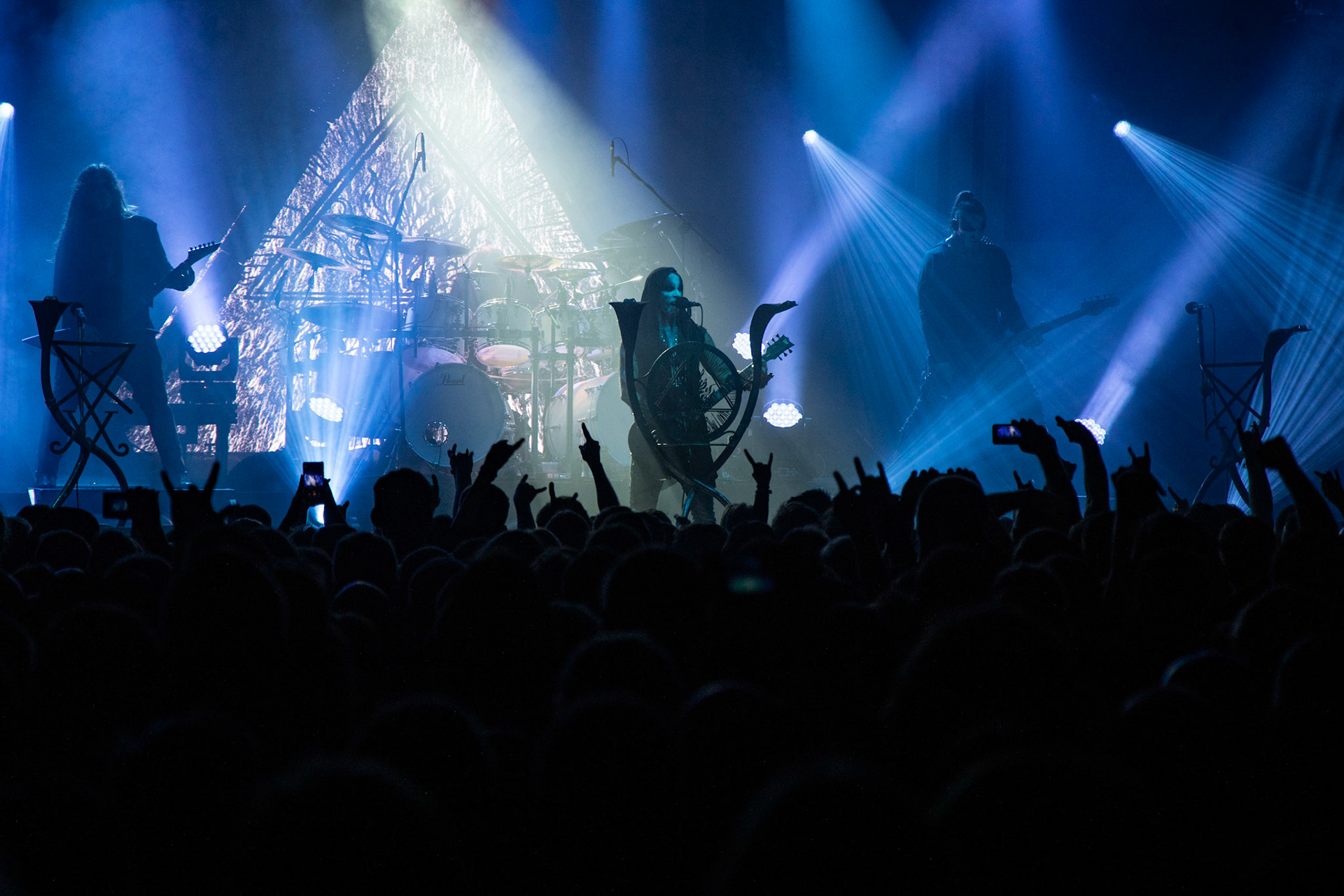 14.12.2018r. Behemoth koncert Merry Christless - Warszawa Progresja, Adam "Nergal" Darski – gitara, wokal prowadzący, 
Zbigniew "Inferno" Promiński – perkusja,
Tomasz "Orion" Wróblewski – gitara basowa, Patryk "Seth" Sztyber – gitara,  fot. Andrzej Wasilkiewicz/Reporter