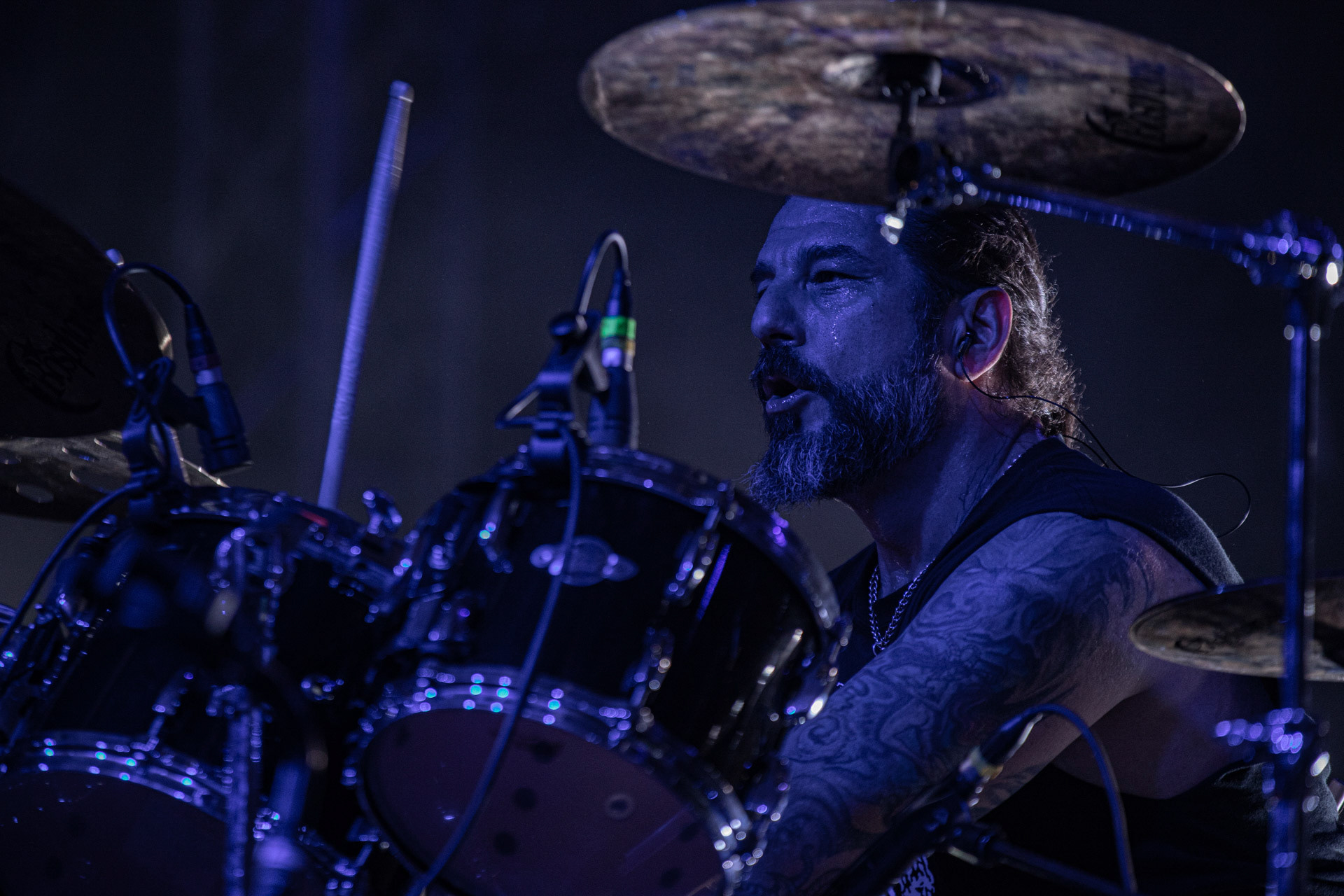 24.09.2021 koncert Rotting Christ, Warszawa, Progresja.N/z Themis Tolis perkusja, fot. Andrzej Wasilkiewicz/REPORTER