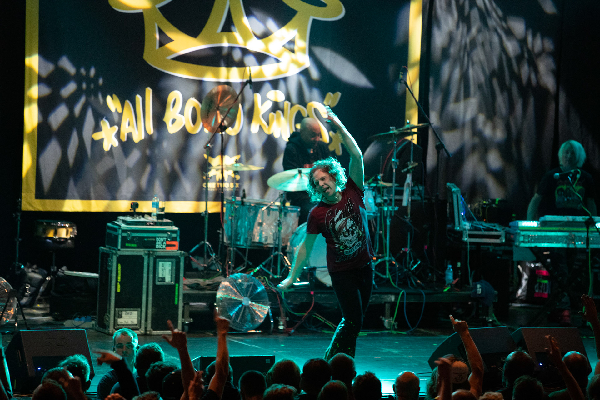 Dog Eat Dog - USA - hardcore, punkrock, rap, metal, hip hop,reggae, soul, funk,
Dave Neabore (bass), 
John Connor (vocals), 
Brandon Finley (drums) 
Roger Hämmerli (guitar)
Bozez (sax & beer)
koncert w Warszawskiej Progresji w ramach trasy 25 lat All Boro Kings zespołu Dog Eat Dog.
fot. Andrzej Wasilkiewicz/Reporter