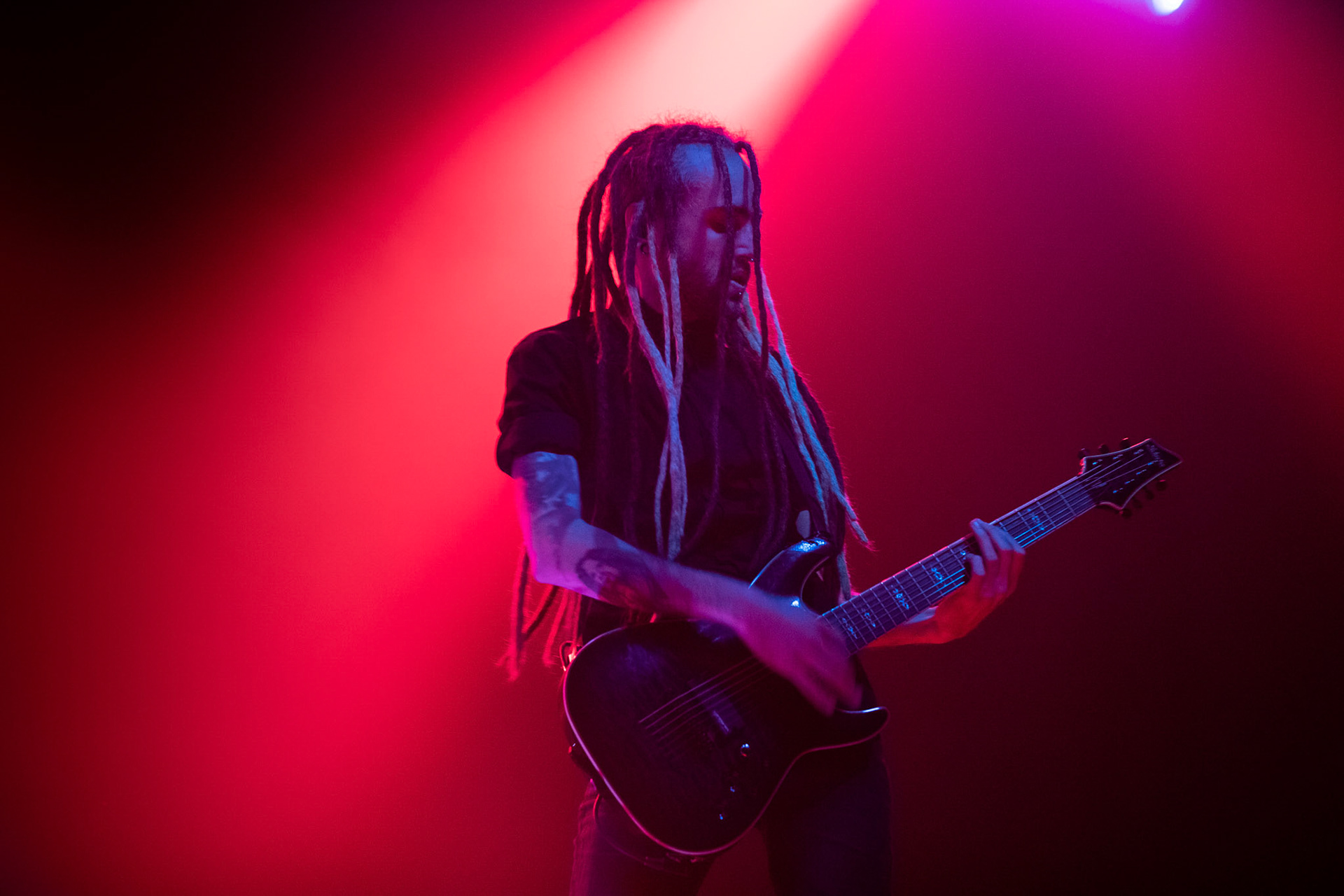 01.03.2019 Infected Rain- koncert warszawska Progresja, Infected Rain Moldovan nu metal, nu metalcore,
Vadim "Vidick" Ozhog - guitars, 
Vladimir Babici - bass, 
Serghei Babici - guitars, 
Eugen Voluta - drums,
Elena "Lena Scissorhands" Cataraga - vocals,