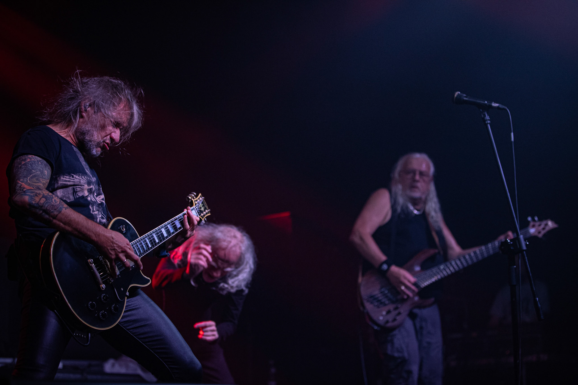 12.09.2021 - KAT i Roman Kostrzewski - koncert "Do zobaczenia w piekle" Wroclaw, Centrum Koncertowe A2.  Jarek „Gronos” Gronowski (Dragon, ex-Kat),fot. Andrzej kaziq Wasilkiewicz