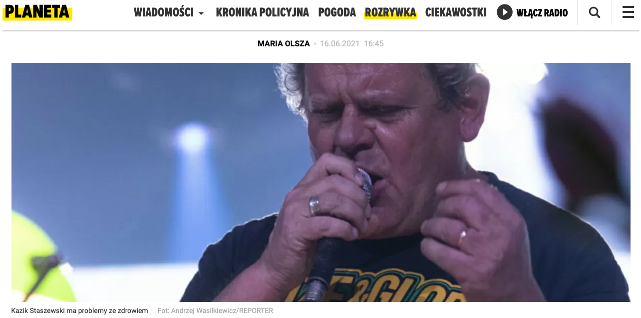 Kazik Staszewski pod tlenem.