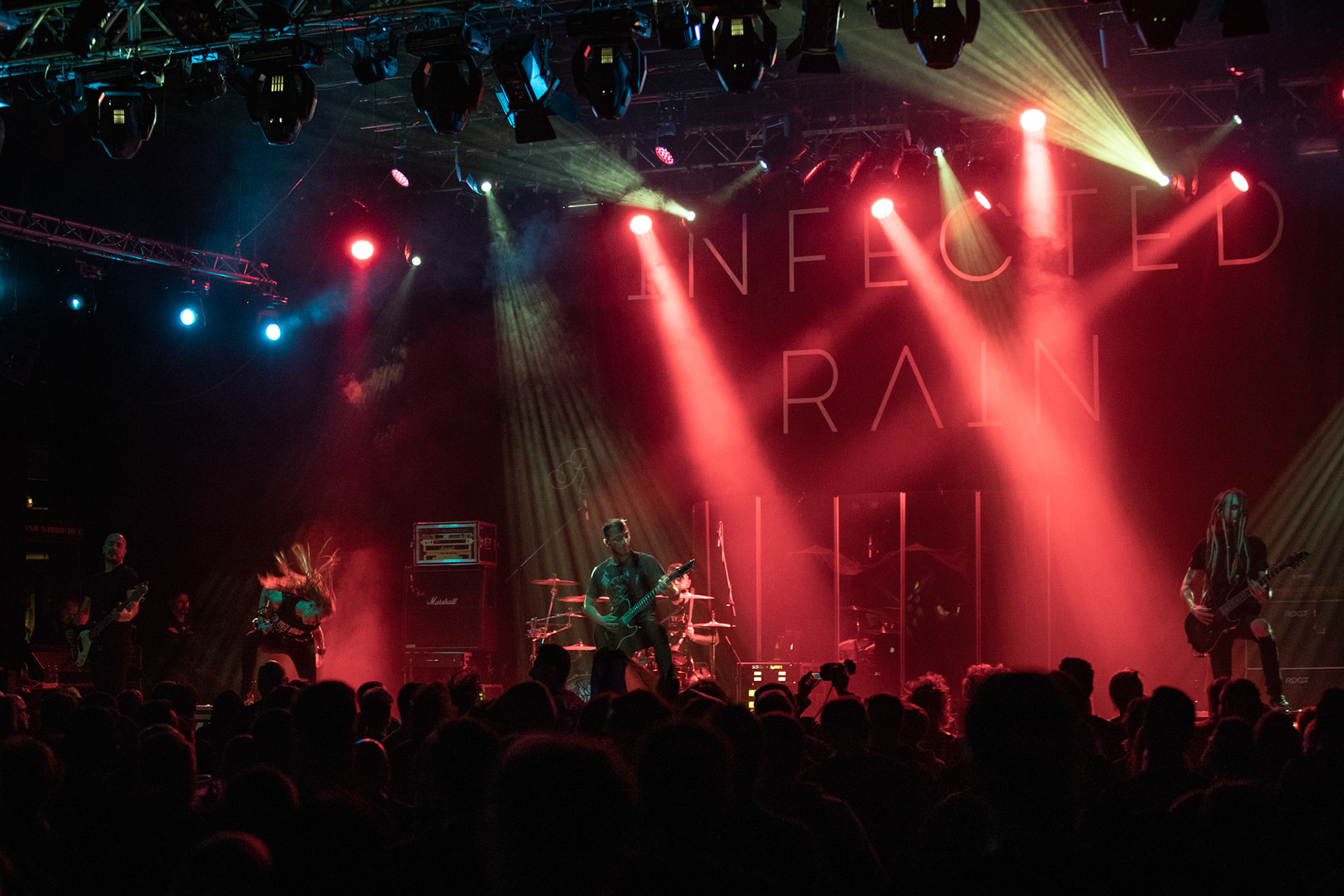 01.03.2019 Infected Rain- koncert warszawska Progresja, Infected Rain Moldovan nu metal, nu metalcore,
Vadim "Vidick" Ozhog - guitars, 
Vladimir Babici - bass, 
Serghei Babici - guitars, 
Eugen Voluta - drums,
Elena "Lena Scissorhands" Cataraga - vocals,