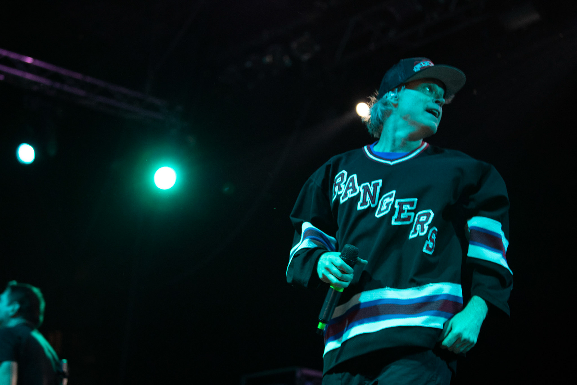 Dog Eat Dog - USA - hardcore, punkrock, rap, metal, hip hop,reggae, soul, funk,
Dave Neabore (bass), 
John Connor (vocals), 
Brandon Finley (drums) 
Roger Hämmerli (guitar)
Bozez (sax & beer)
koncert w Warszawskiej Progresji w ramach trasy 25 lat All Boro Kings zespołu Dog Eat Dog.
fot. Andrzej Wasilkiewicz/Reporter