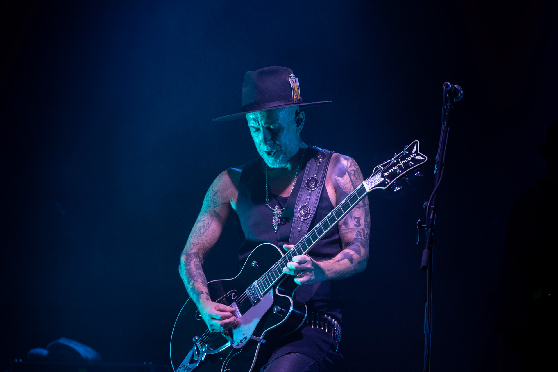 13.08.2021 koncert Me And That Man w Warszawie,Letnia scena Progresji, Gramy do Woli.n/z Adam Nergal Darski - gitara, wokal,Fot. Andrzej Wasilkiewicz/Reporter