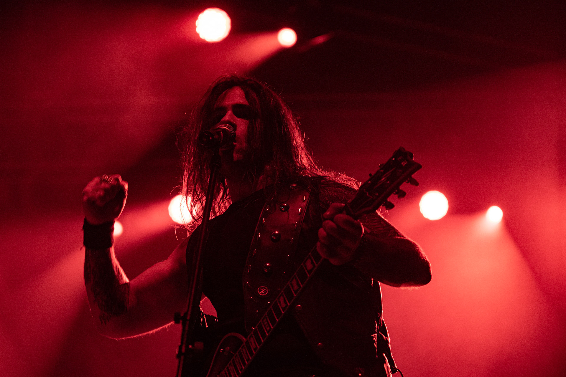 24.09.2021 koncert Rotting Christ, Warszawa, Progresja. N/z  Kostis Foukarakis fot. Andrzej Wasilkiewicz/REPORTER