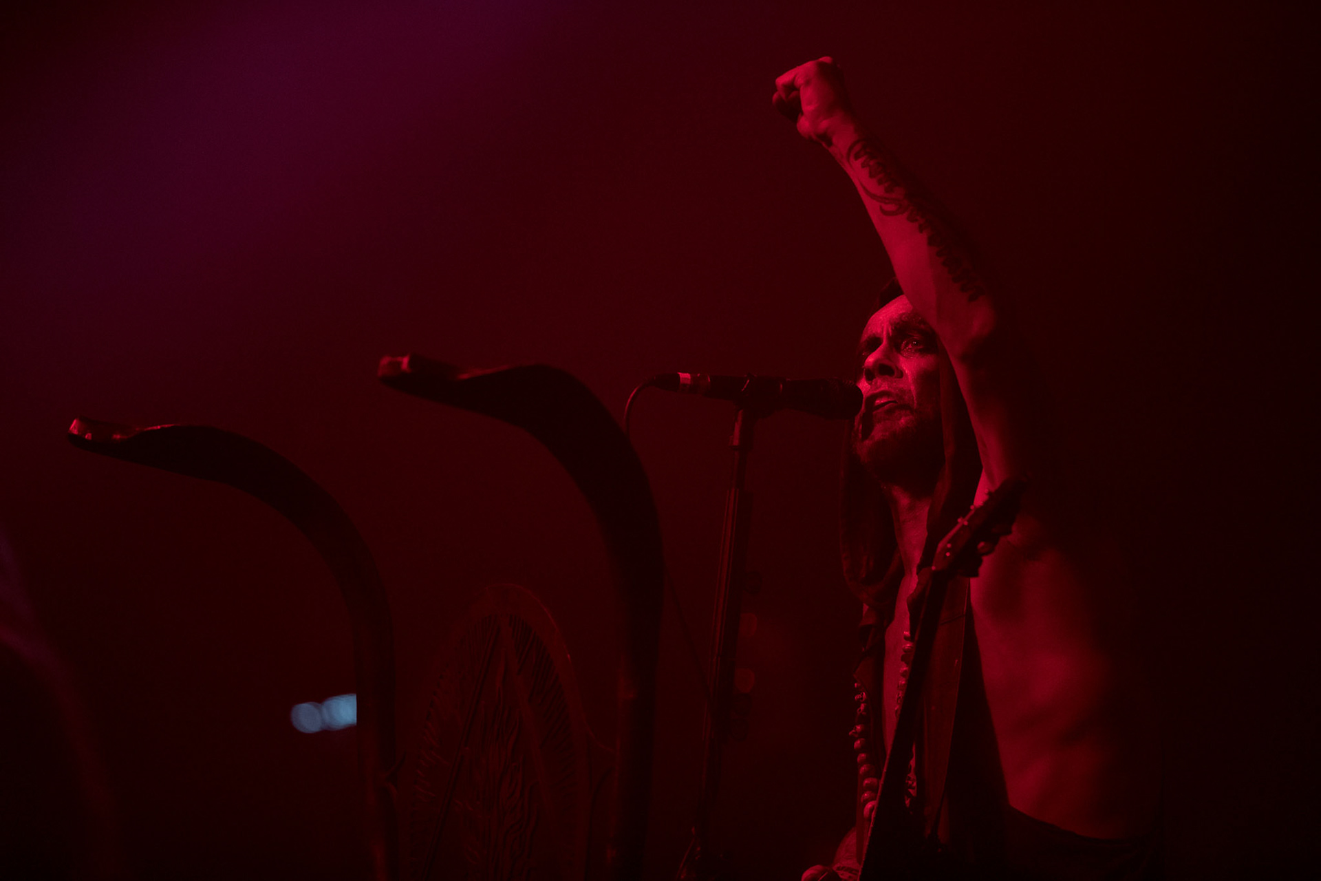 15.12.2017r. Behemoth koncert Merry Christless - Warszawa Progresja, Adam "Nergal" Darski – gitara, wokal prowadzący, 
Zbigniew "Inferno" Promiński – perkusja,
Tomasz "Orion" Wróblewski – gitara basowa, Patryk "Seth" Sztyber – gitara,  fot. Andrzej Wasilkiewicz/Reporter