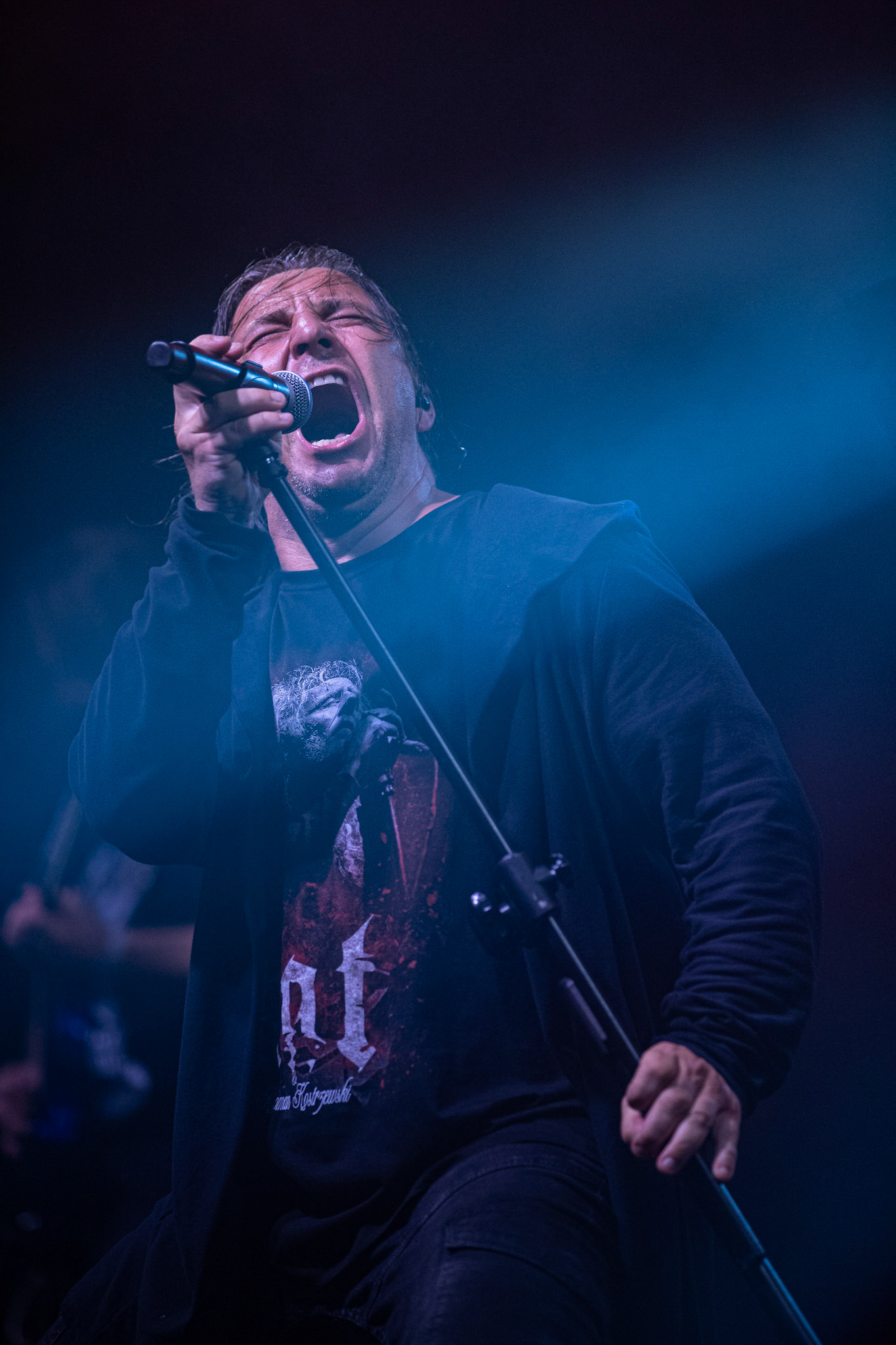 12.09.2021 - KAT i Roman Kostrzewski - koncert "Do zobaczenia w piekle" Wroclaw, Centrum Koncertowe A2.  Adrian „Fred” Frelich (Dragon) - wokal, fot. Andrzej kaziq Wasilkiewicz