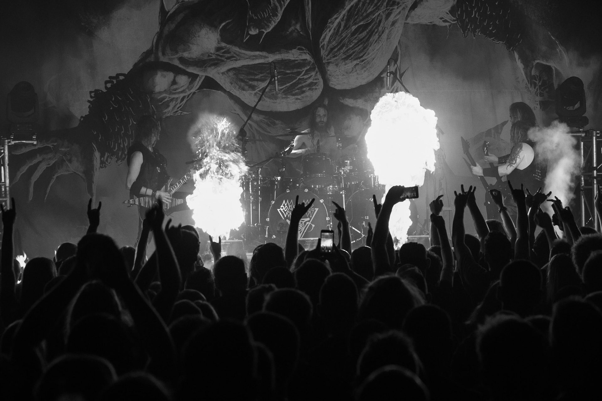 Legendy Metalu Vader - Death Metal - koncert Legendy Metalu w warszawskiej Progresji, 
Peter: Guitar + Vocals
Pajak: Guitar
Hal: Bass
James: Drums
fot. Andrzej kaziq Wasilkiewicz/Reporter