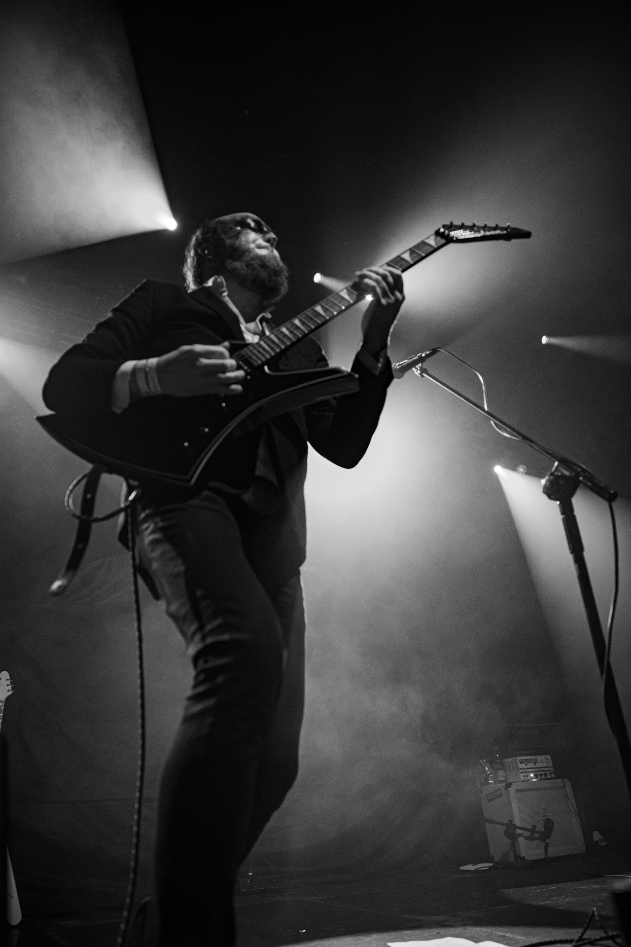 18.12.2021 Masturbator - Antysylwester Antyradia, 18 lat klubu Progresja,n/z Vithor/ growl-git, n/z Raefoth/bas, n/z Czaha/beki, n/z Mayhem/git,metal, blackmetal, thrashmetal, satanic old skull metal, fot. Andrzej Wasilkiewicz/Reporter