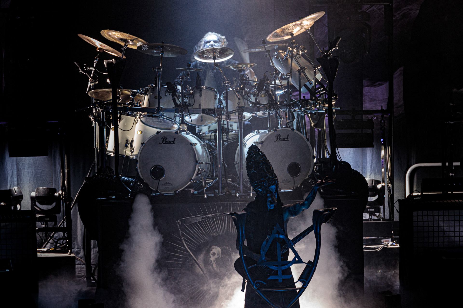 19.10.2022 BEHEMOTH - The European Siege 2022,Adam Nergal Darski - wokal, gitara,Zbigniew Inferno Prominski - perkusja,Tomasz Orion Wroblewski - bass,Patryk Seth Sztyber gitara,Spodek Katowice Poland,fot. Andrzej Wasilkiewicz/Reporter