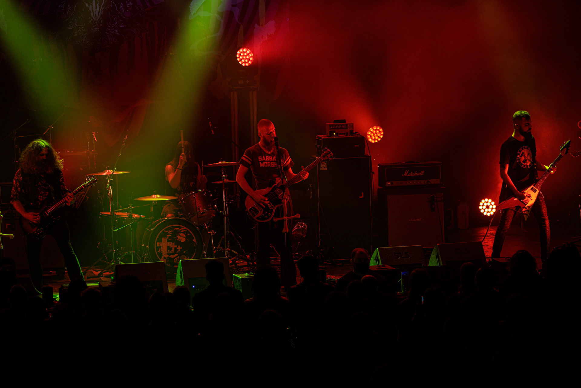 Dopelord - na warszawskim koncercie Vader w Progresji, down-tempo, stoner, metal, n/z Pawel Mioduchowski - gitara, wokal,n/z Grzegorz Pawłowski - gitara prowadząca,n/z Piotr Zin - gitara basowa, wokal,n/z Tomasz Walczak - perkusja,Left Hand Sounds, Knock Out Productions, Massive Music,fot. Andrzej Wasilkiewicz/Reporter