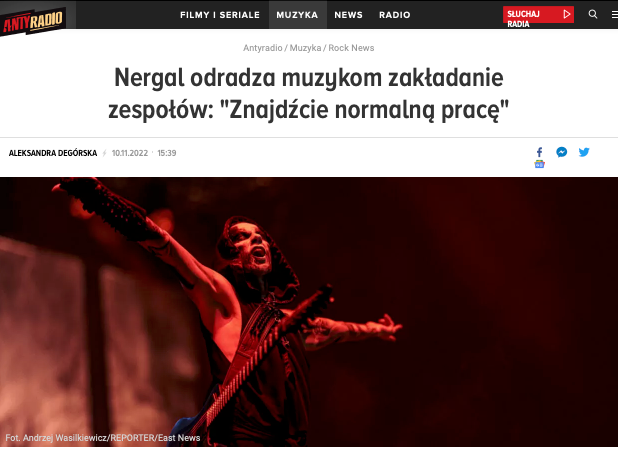 Nergal - AdamNergal Darski  o zakładaniu zespołów - wokalista Behemoth