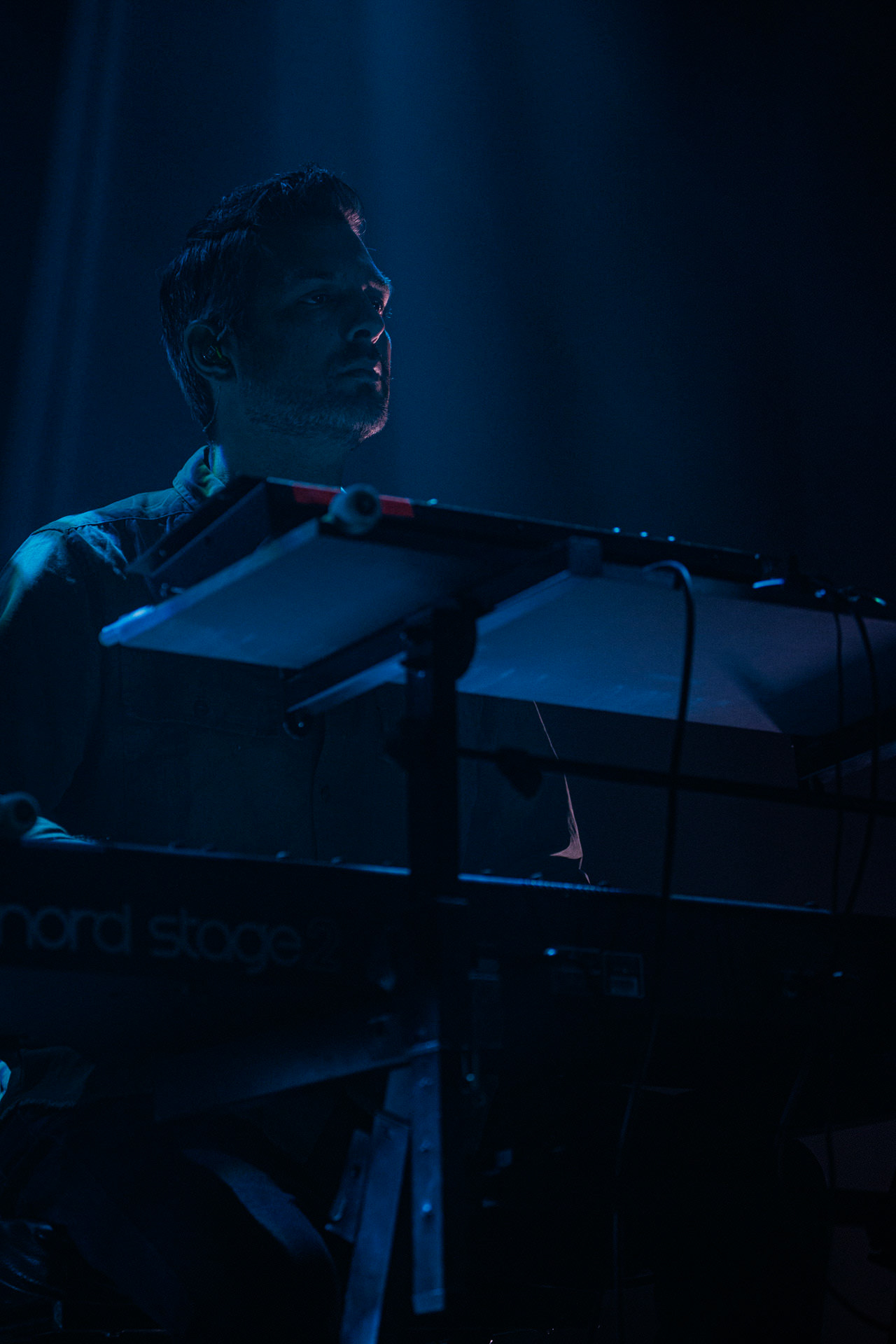 26.04.2022 Portico Quartet Jazz, ambient, electronic, hang. Warszawska Progresja.Portico Quartet to instrumentalny zespol z Londynu w Wielkiej Brytanii. n/z Keir Vine -keyboards,Produkcja Winiary Bookings fot. Andrzej Wasilkiewicz/Reporter